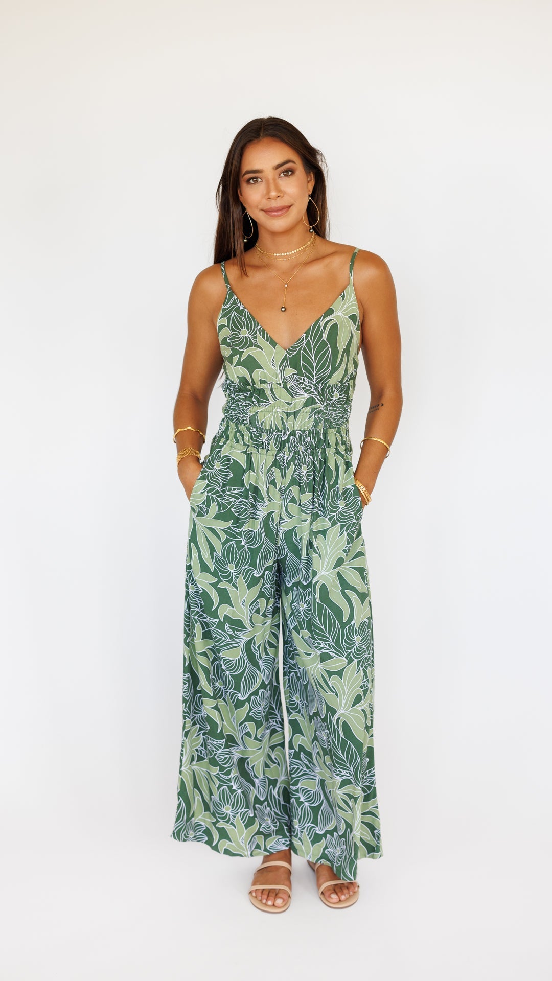 Opal Jumpsuit / Tropical Green Khush Clothing
