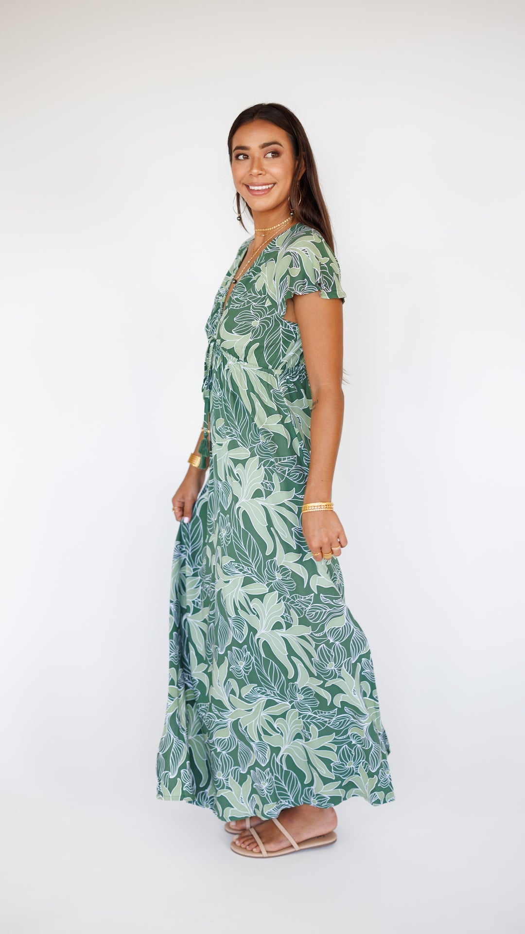 Leilani Dress / Tropical Green Khush Clothing