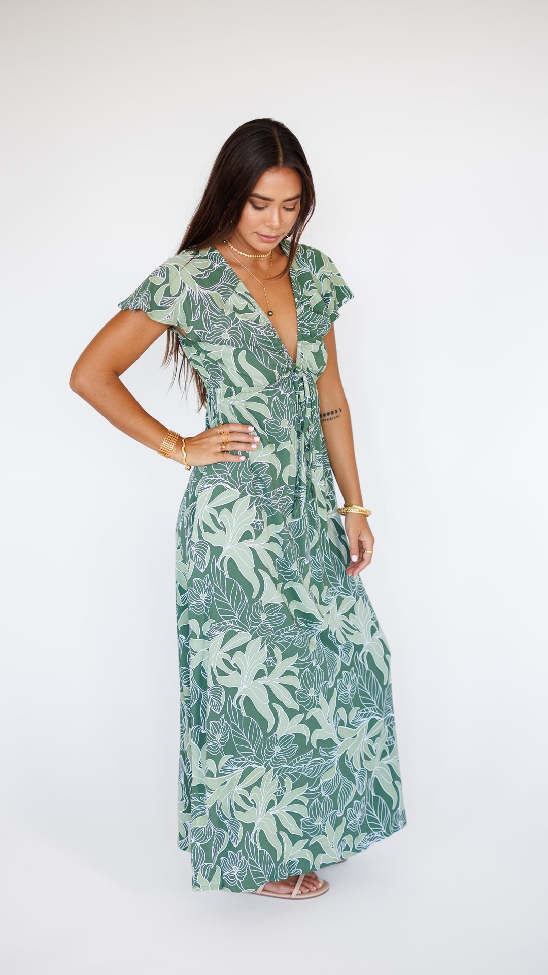 Leilani Dress / Tropical Green Khush Clothing