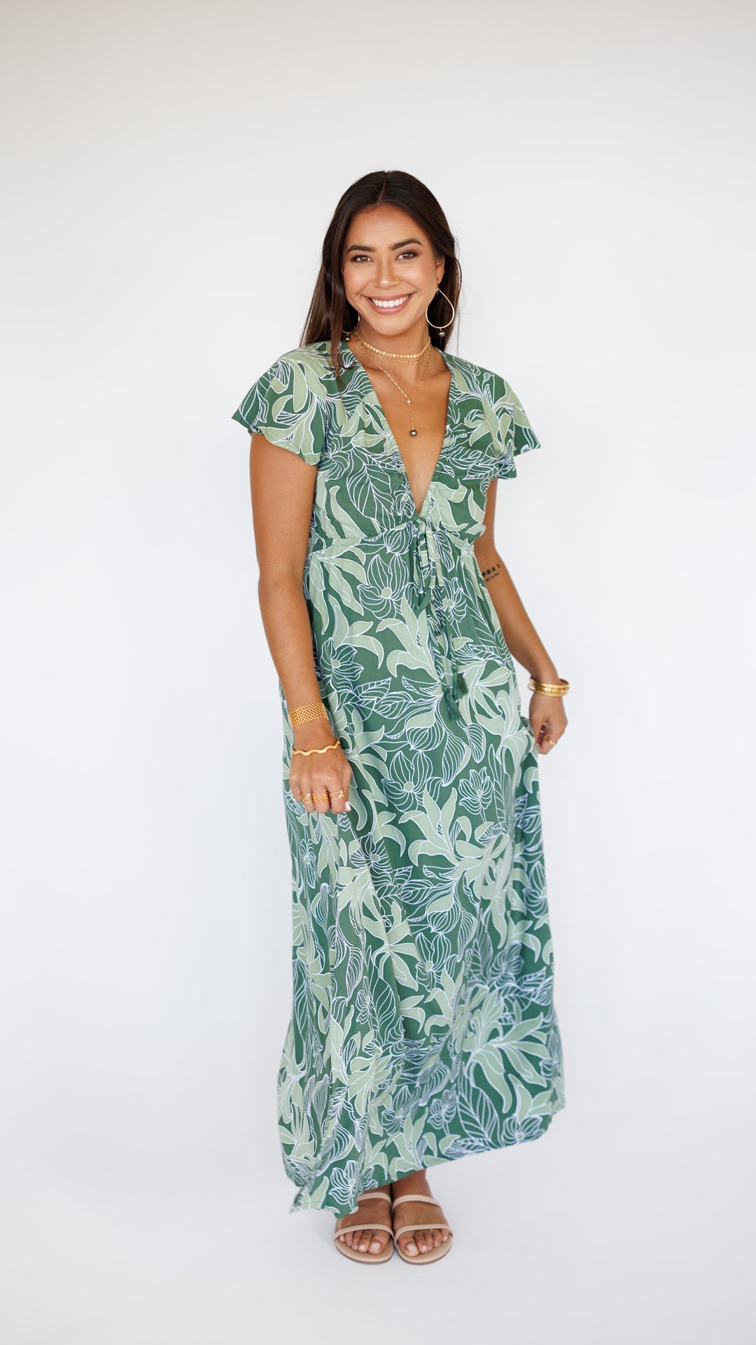 Leilani Dress / Tropical Green Khush Clothing