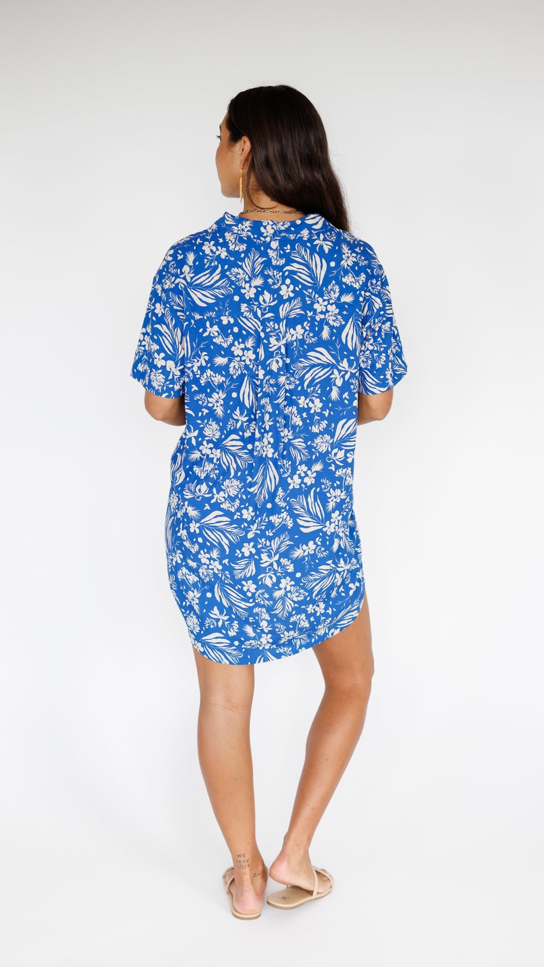 Maui Shirt Dress / Hula Sapphire Khush Clothing