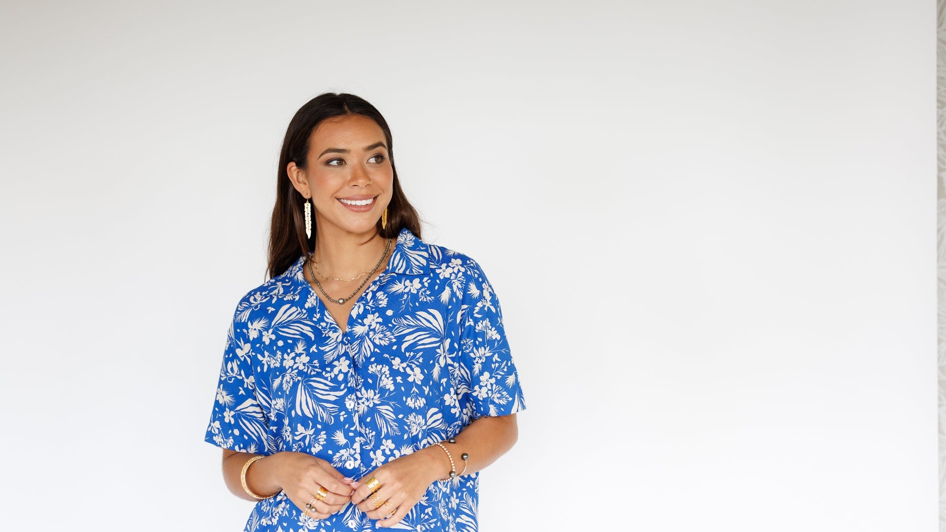 Maui Shirt Dress / Hula Sapphire Khush Clothing