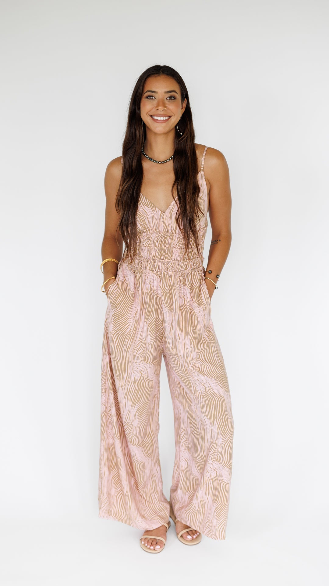 Opal Jumpsuit / Wavy Blush Khush Clothing