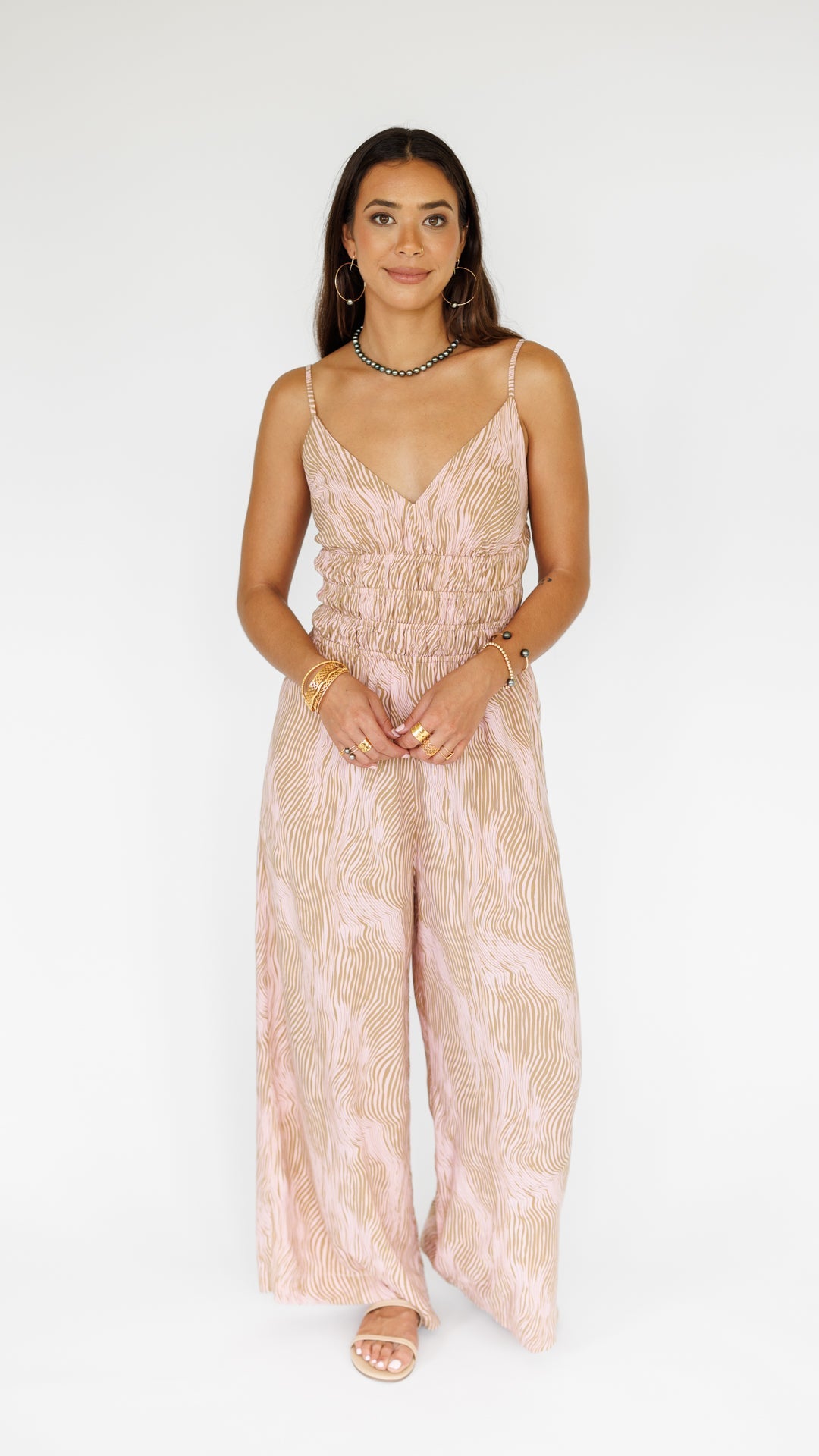 Opal Jumpsuit / Wavy Blush Khush Clothing