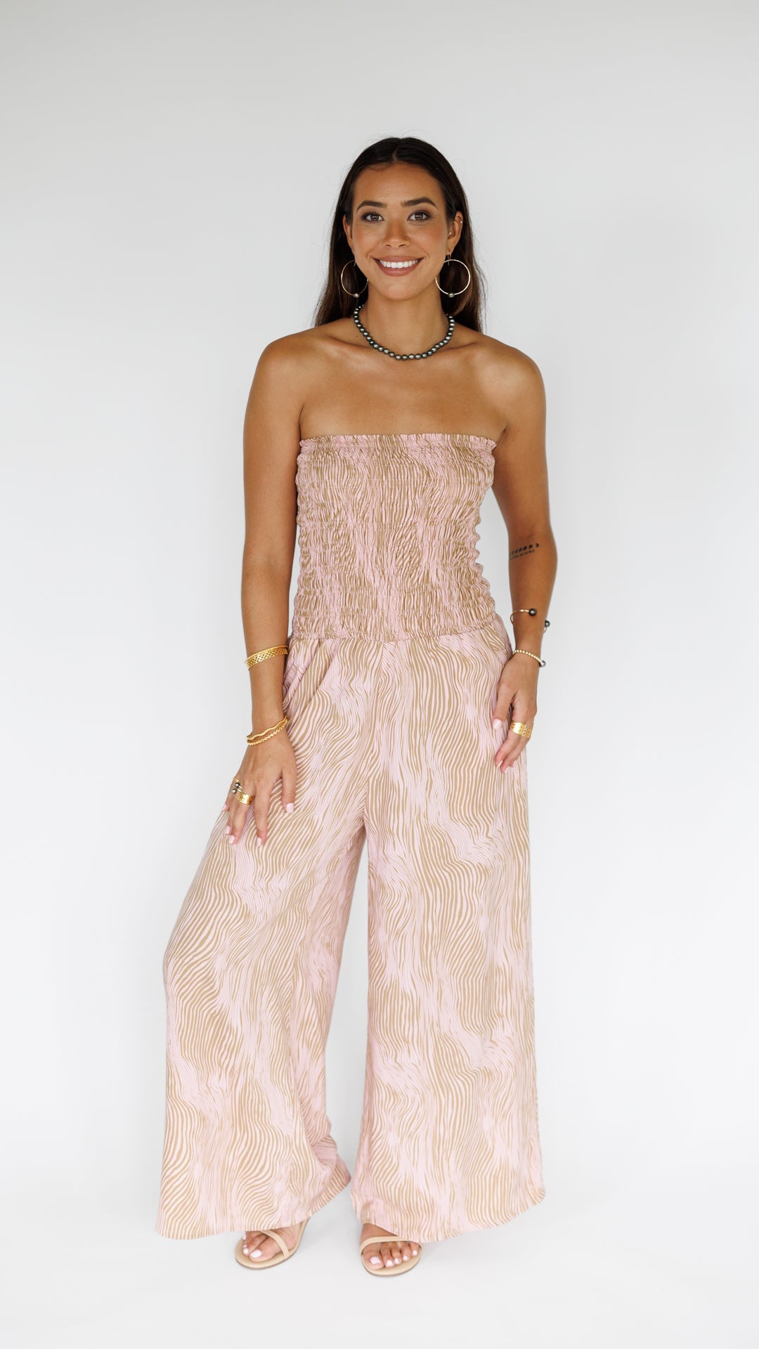 Lawai Jumpsuit / Wavy Blush Khush Clothing