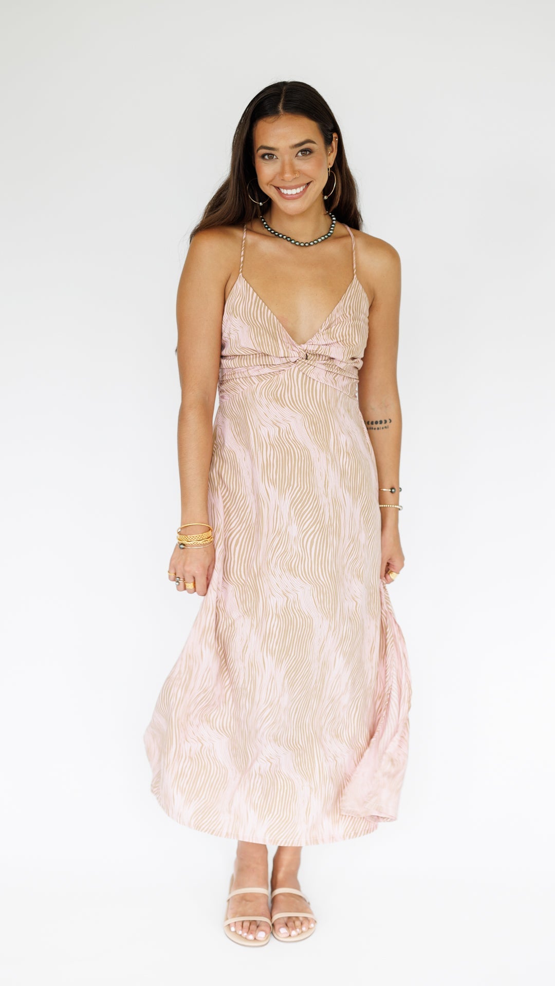 Lorena Dress / Wavy Blush Khush Clothing