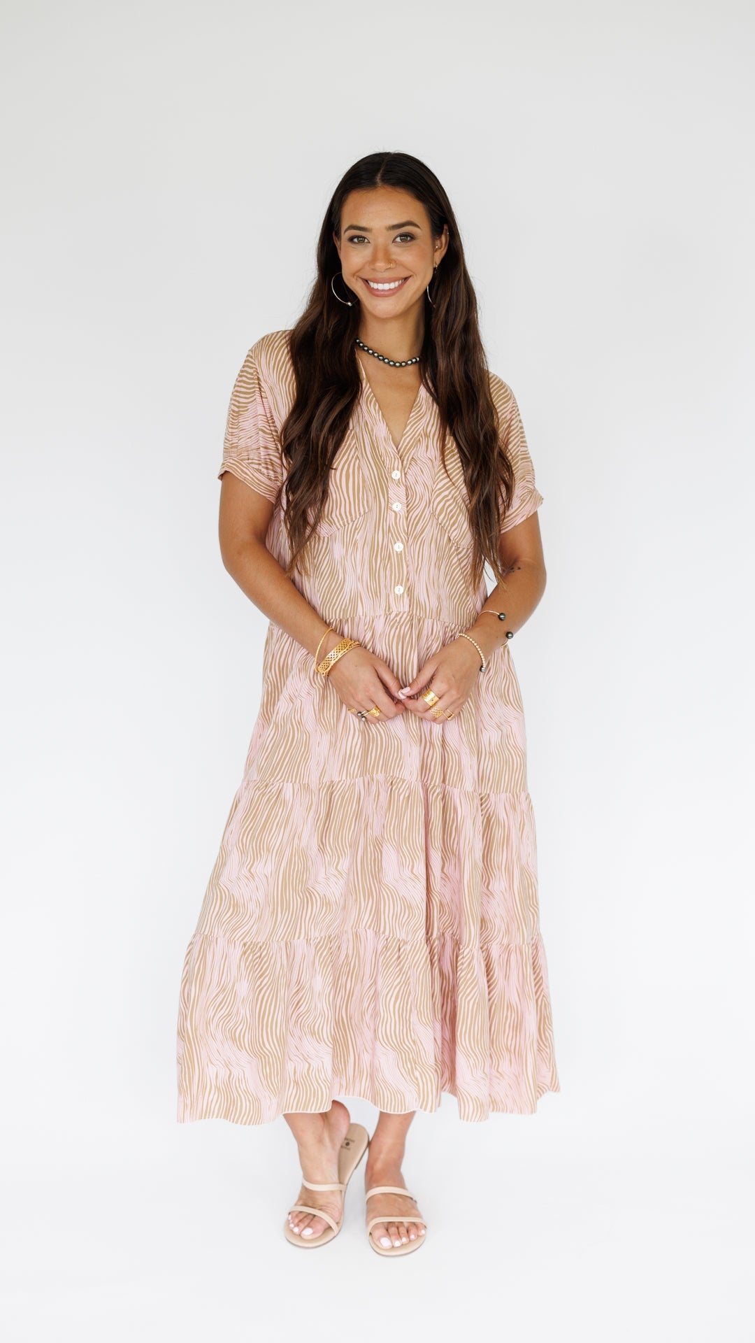 Stella Dress / Wavy Blush Khush Clothing
