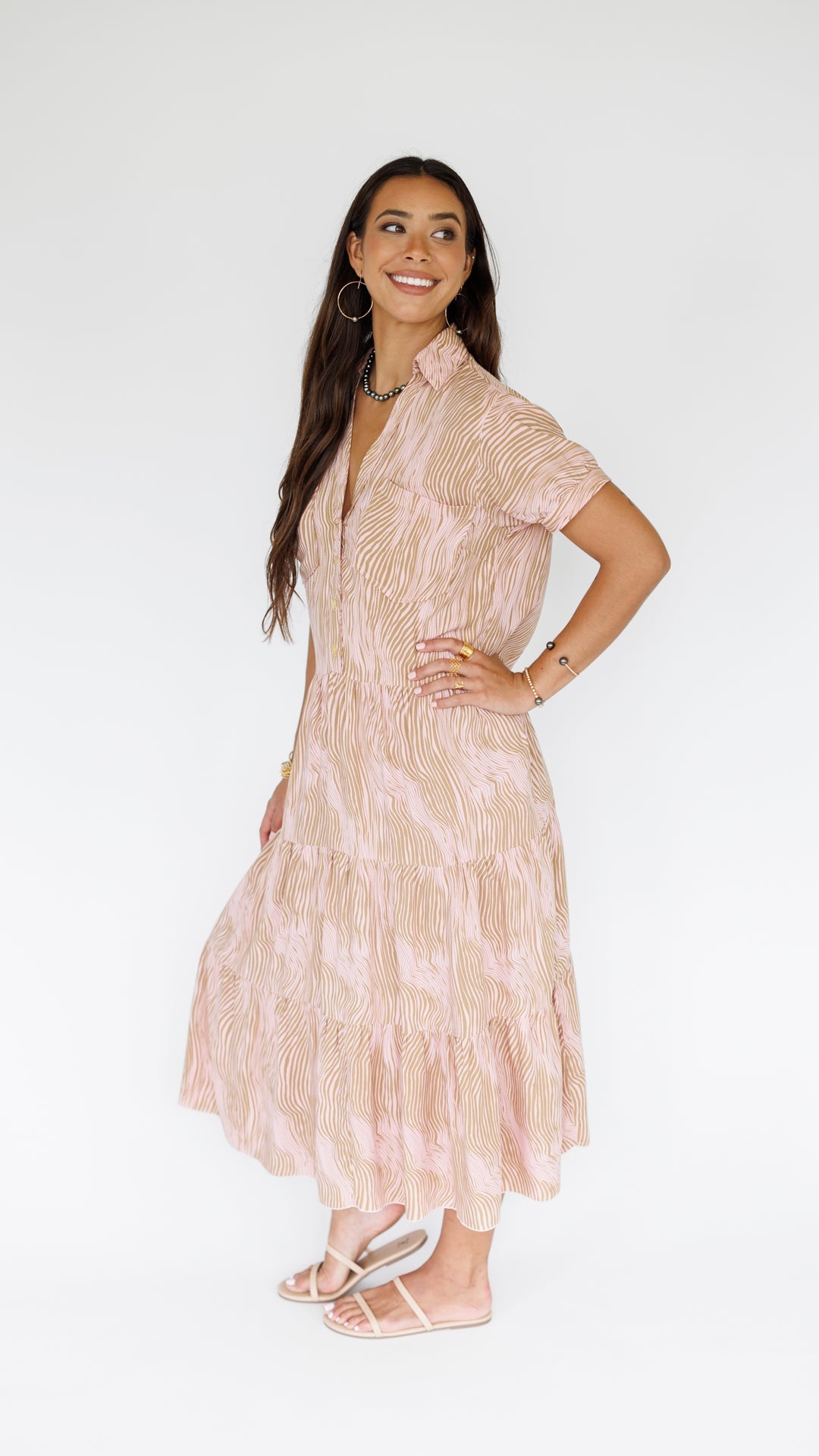Stella Dress / Wavy Blush Khush Clothing
