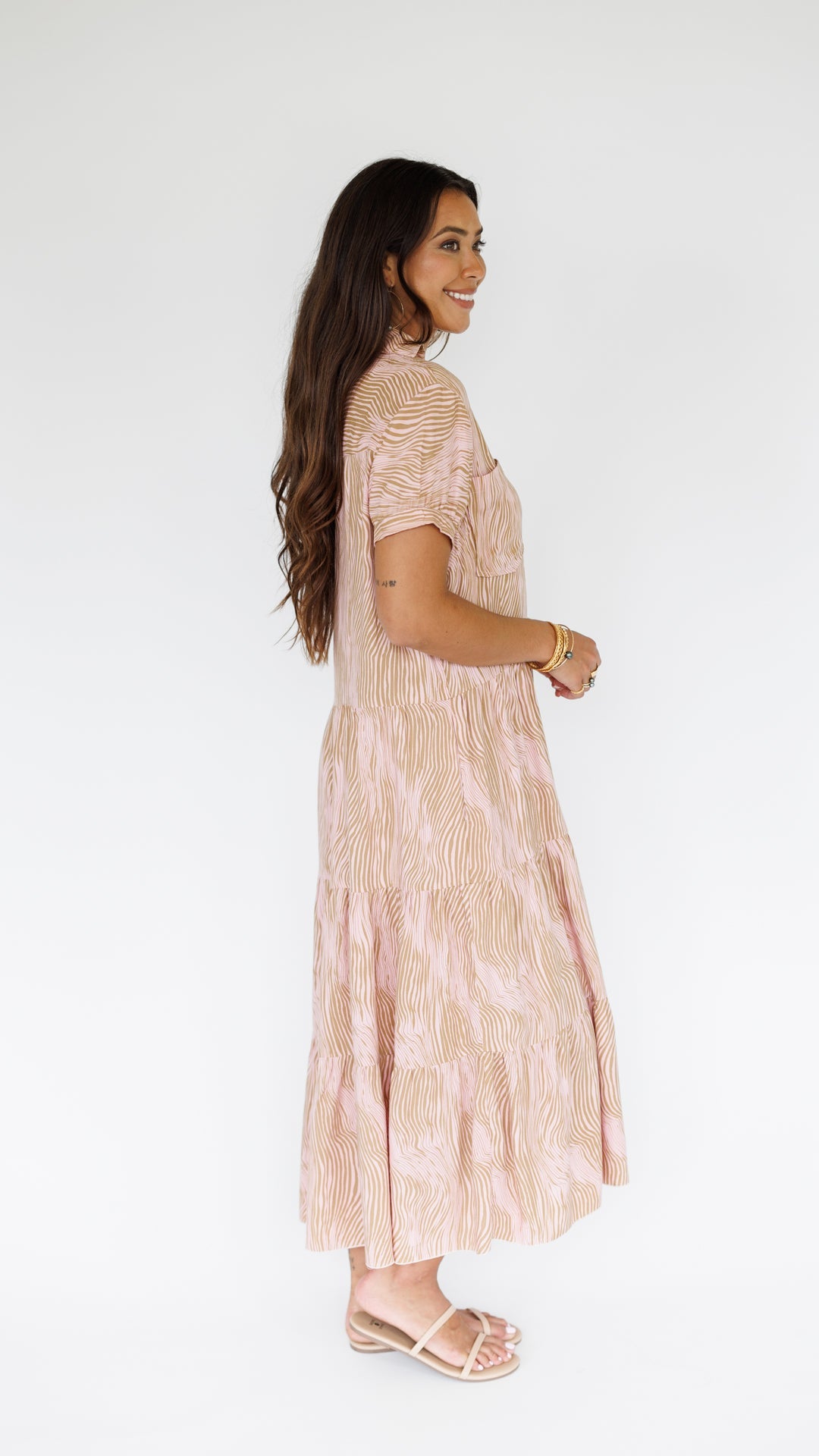 Stella Dress / Wavy Blush Khush Clothing