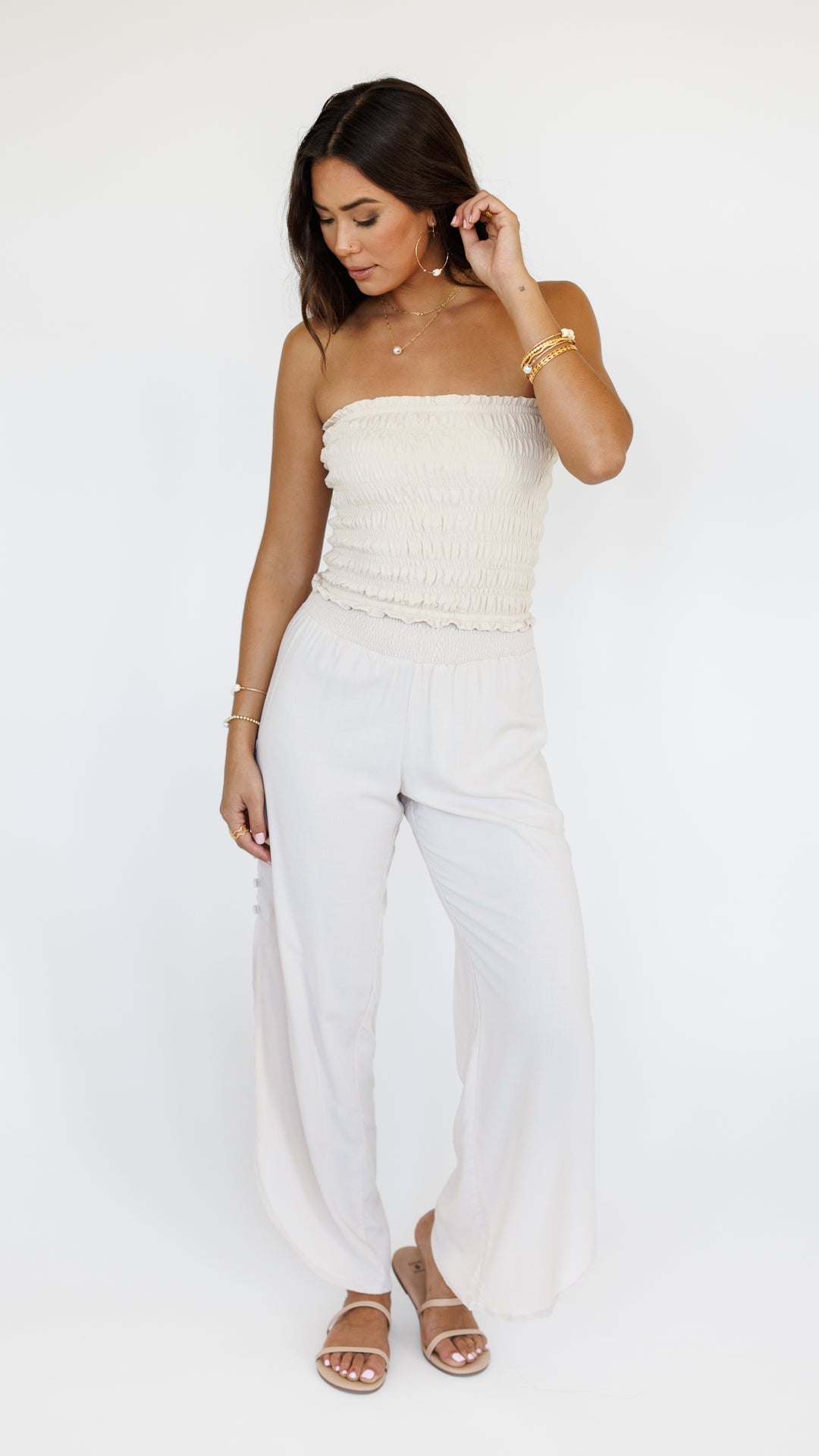 Grace Bandeau Top / Creamy Khush Clothing