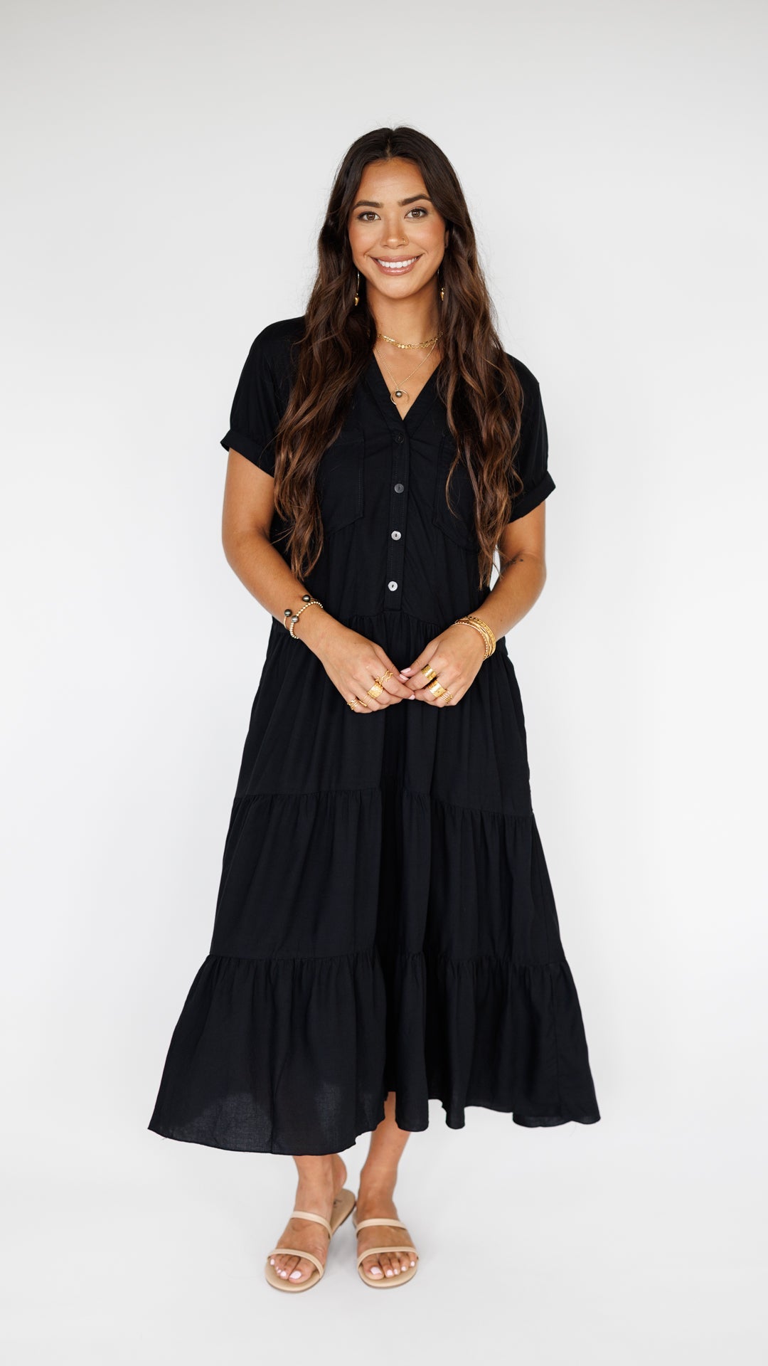 Stella Dress / Solid Black Khush Clothing