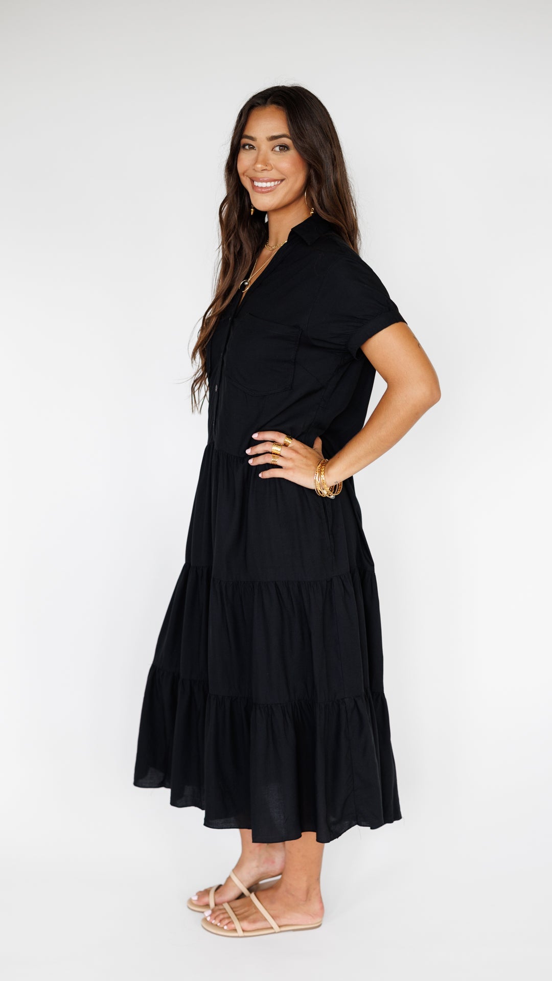Stella Dress / Solid Black Khush Clothing