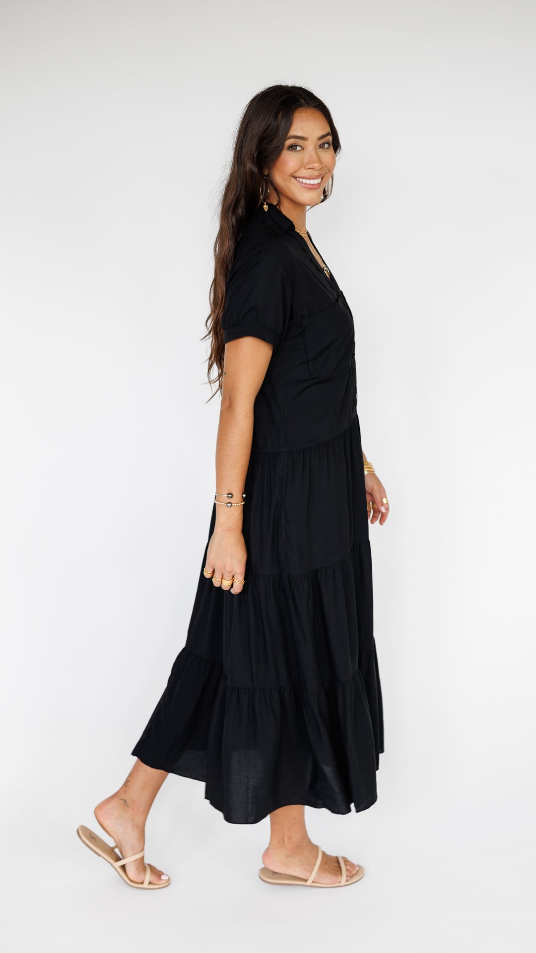 Stella Dress / Solid Black Khush Clothing