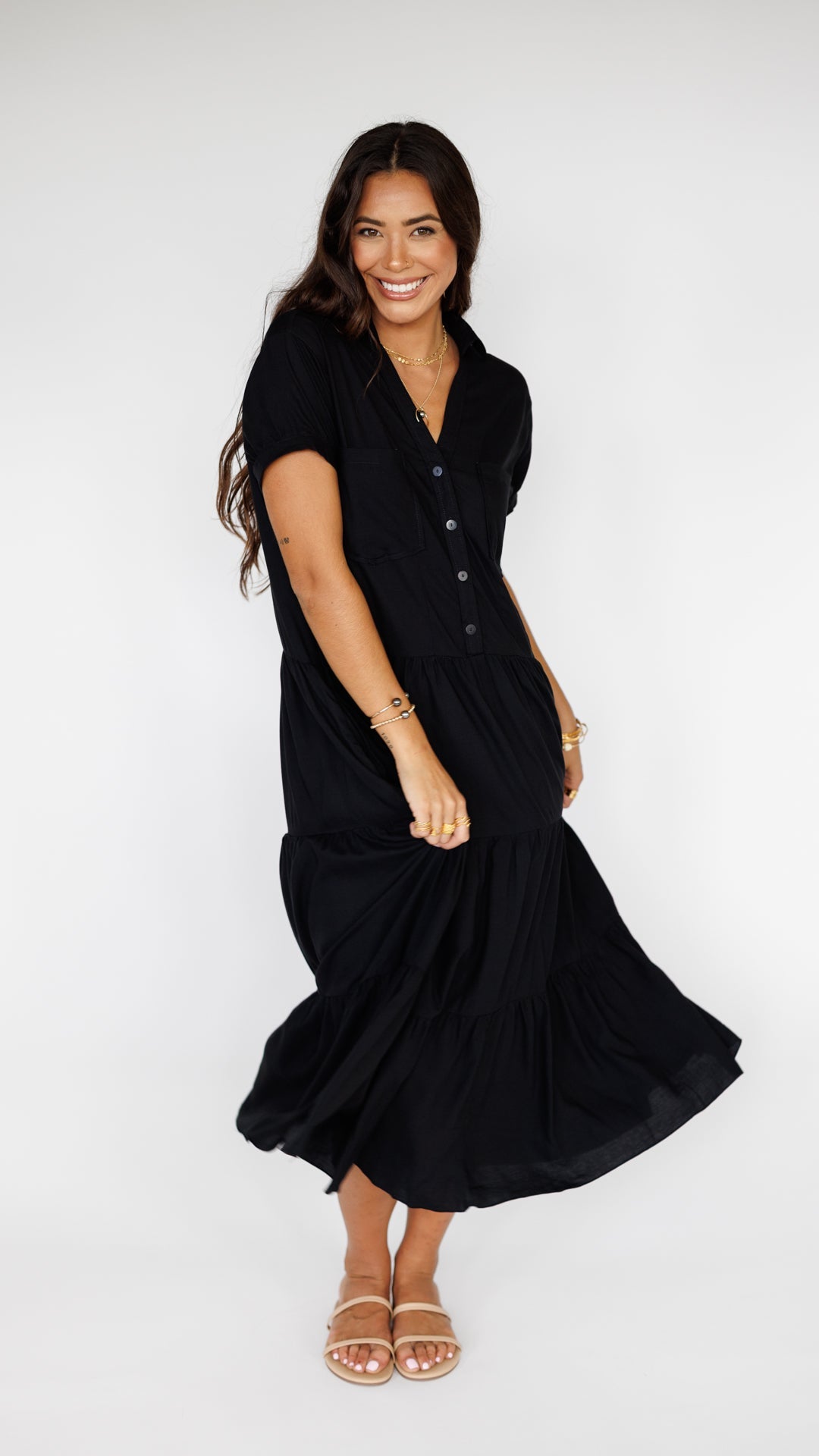 Stella Dress / Solid Black Khush Clothing