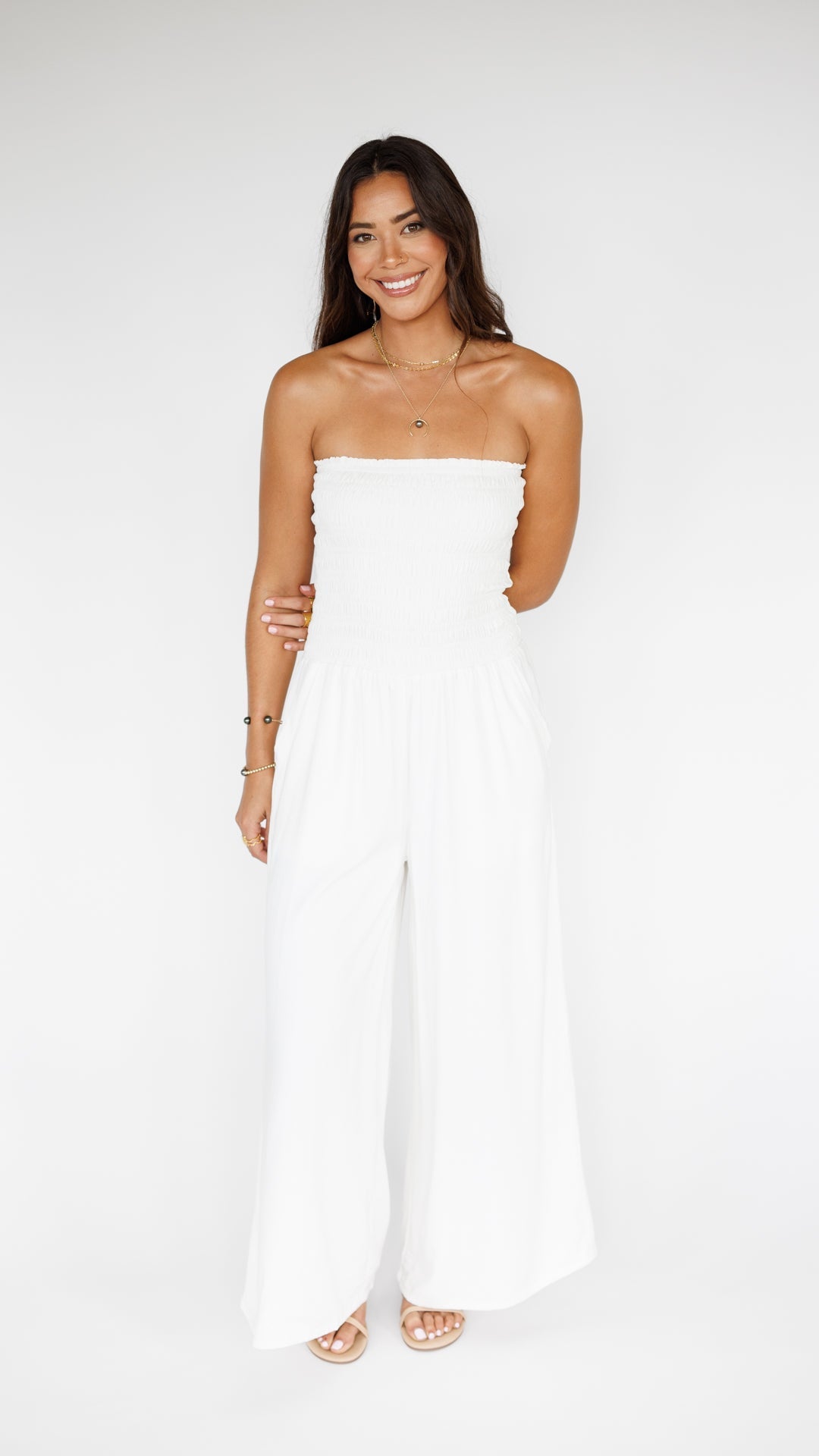 Lawai Jumpsuit / Off White Khush Clothing