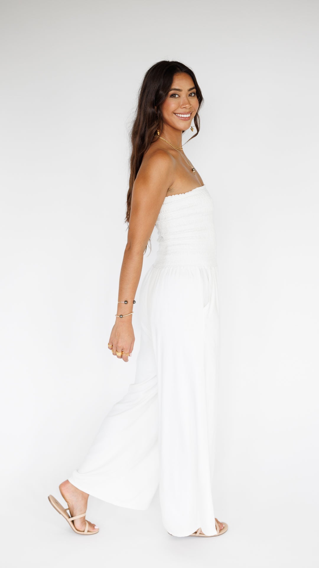 Lawai Jumpsuit / Off White Khush Clothing