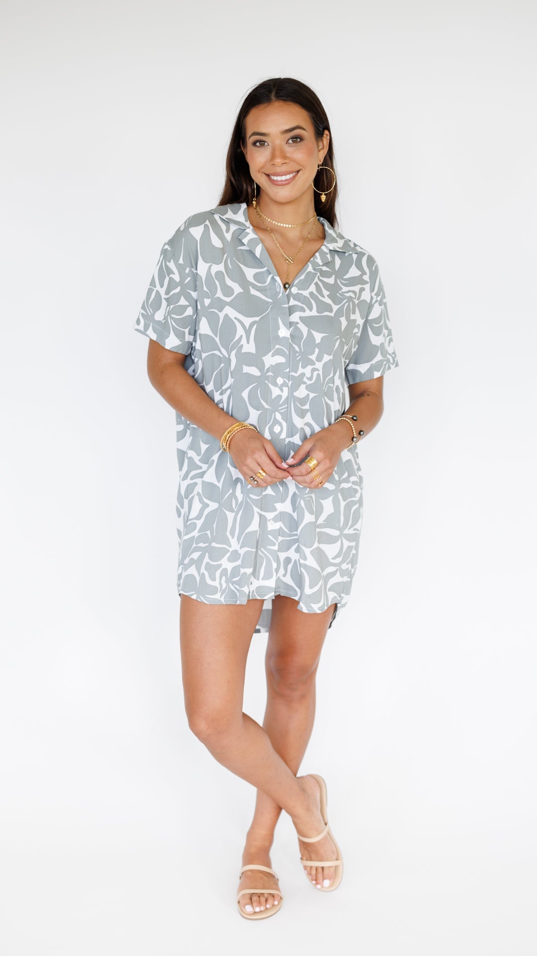 Maui Shirt Dress / Honolulu Silver Khush Clothing