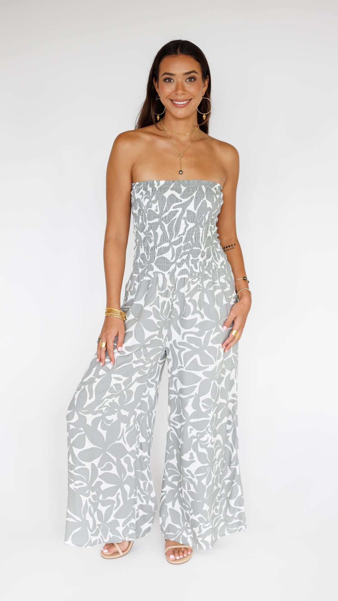 Lawai Jumpsuit / Honolulu Silver Khush Clothing