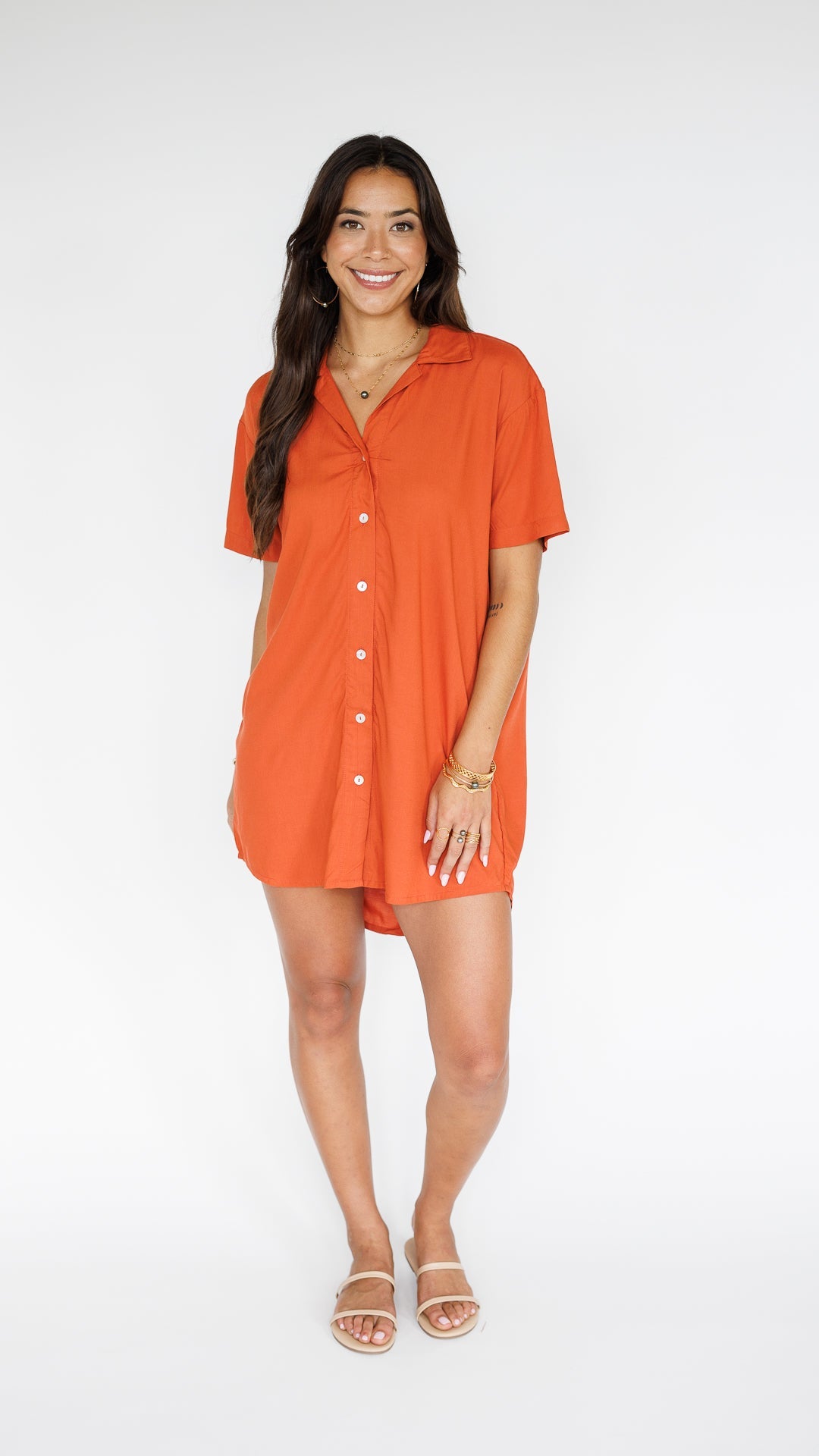 Maui Shirt Dress / Terracotta Khush Clothing
