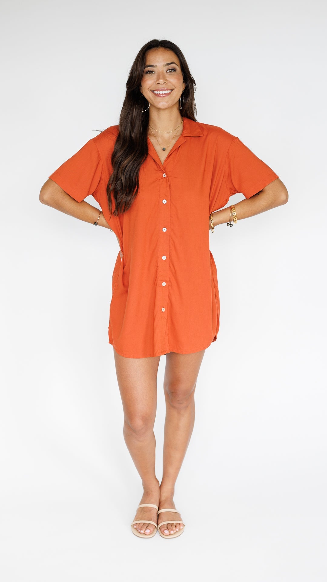 Maui Shirt Dress / Terracotta Khush Clothing