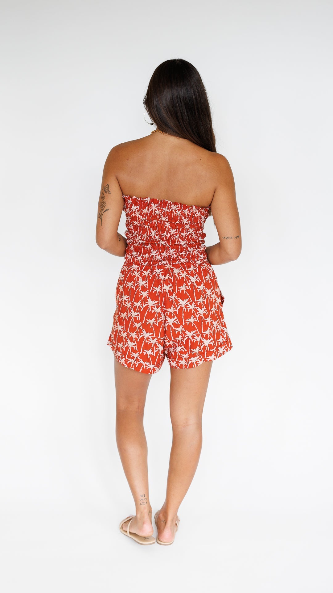 Kamea Romper / Terracotta Palm Khush Clothing