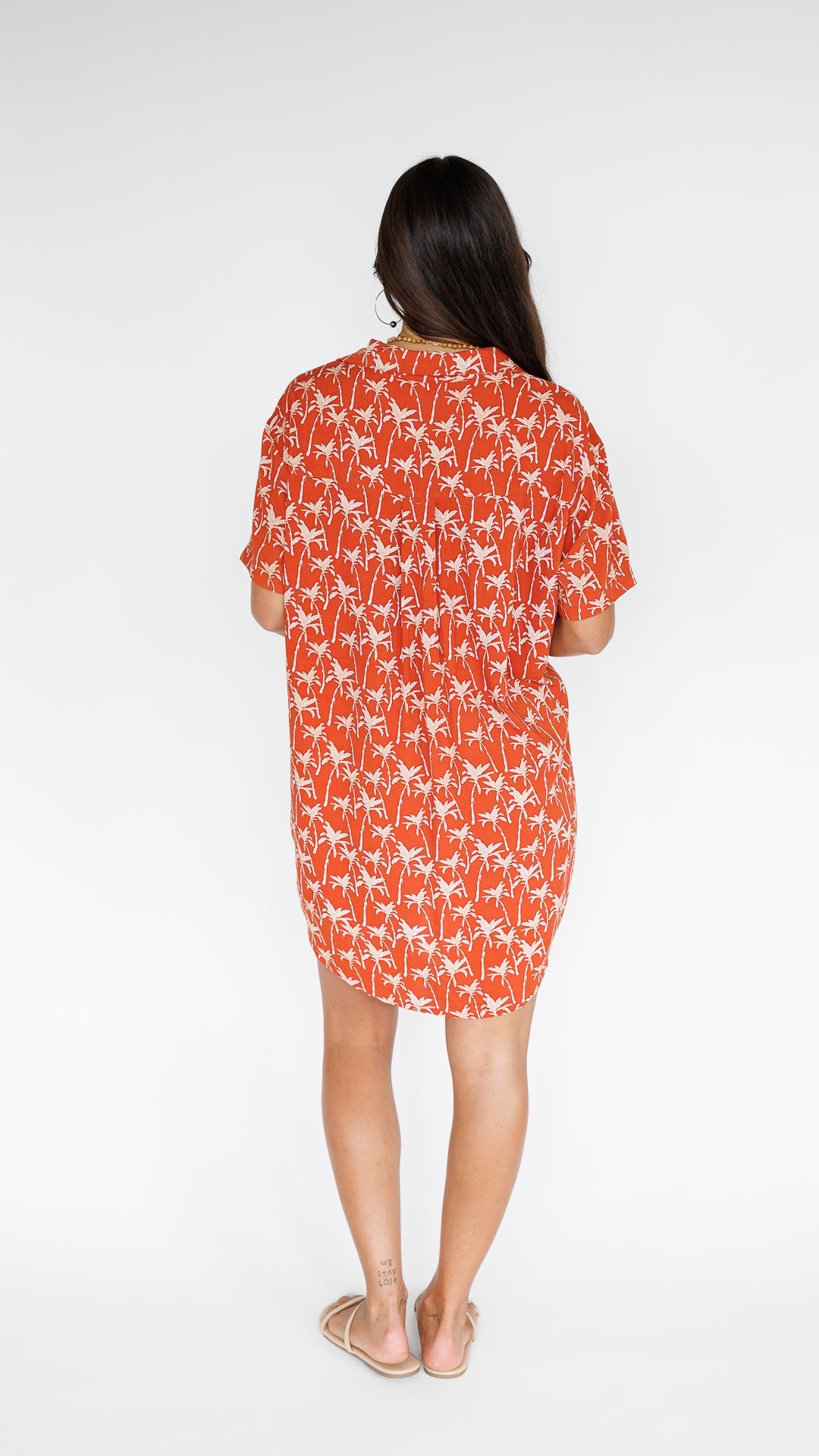 Maui Shirt Dress / Terracotta Palm Khush Clothing