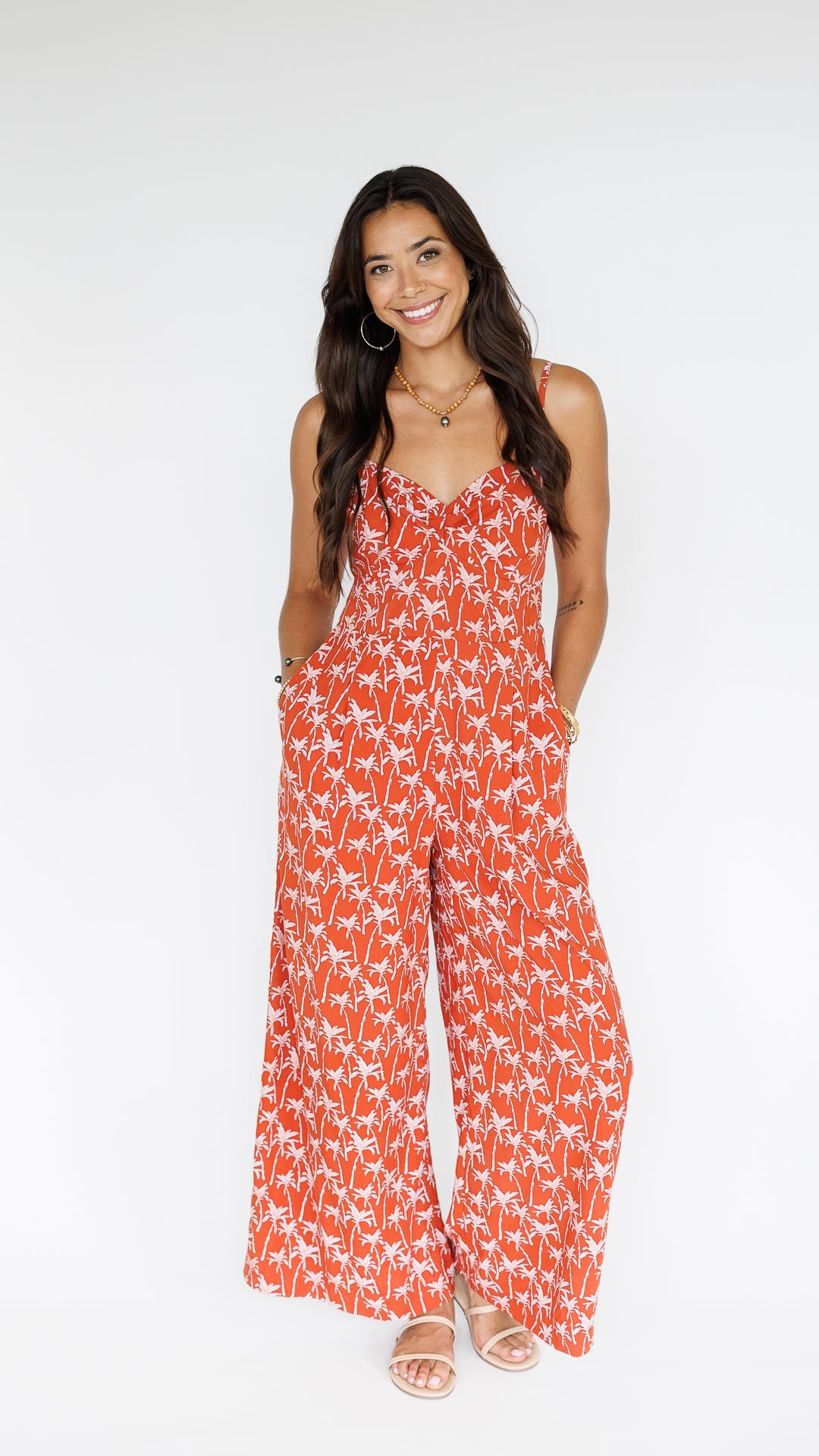Morena Jumpsuit / Terracotta Palm Khush Clothing