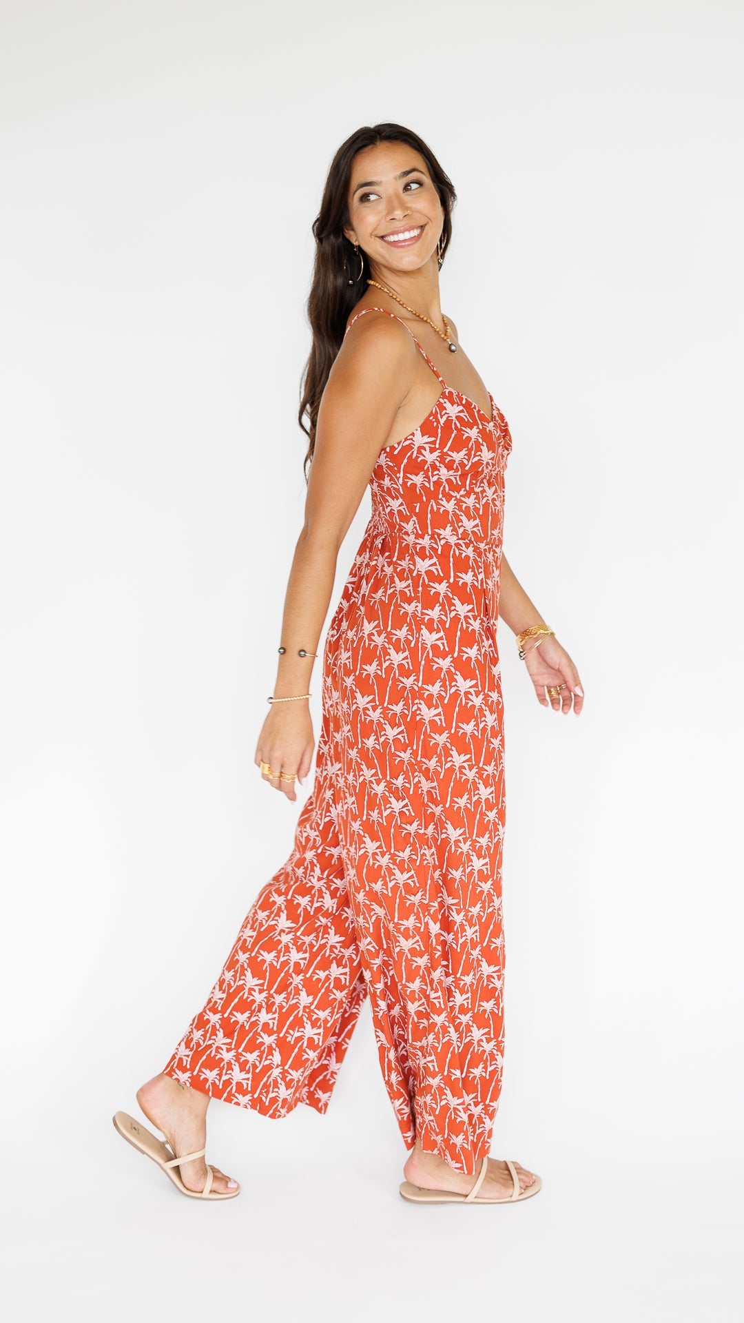 Morena Jumpsuit / Terracotta Palm Khush Clothing
