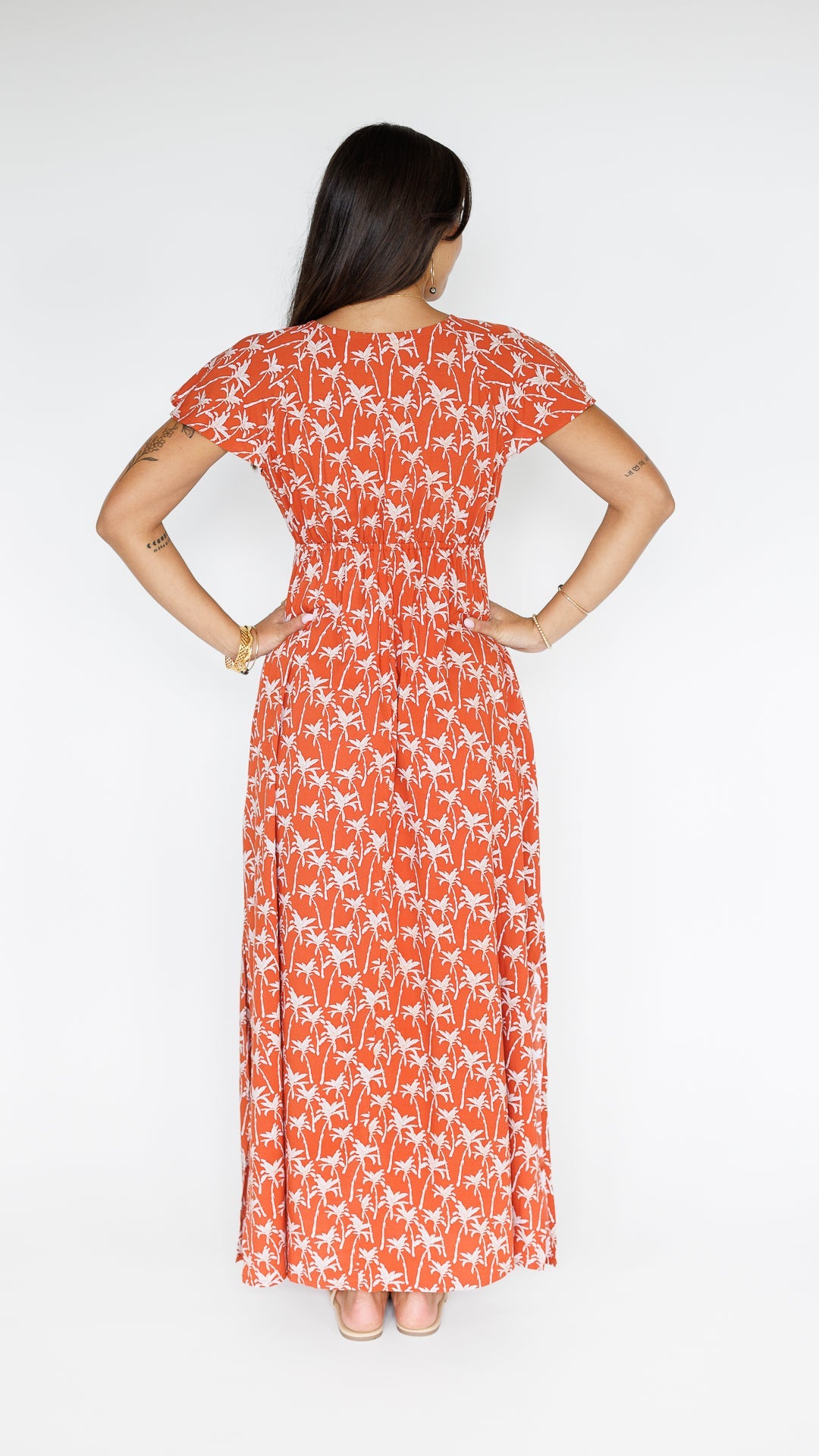 Leilani Dress / Terracotta Palm Khush Clothing