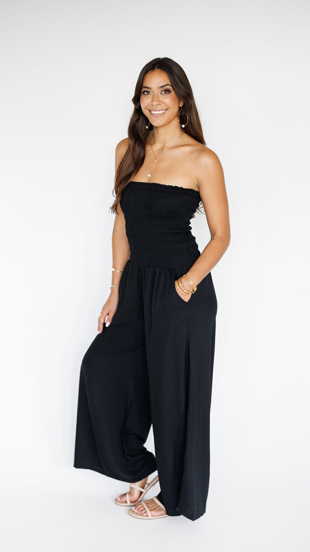Lawai Jumpsuit / Solid Black Khush Clothing