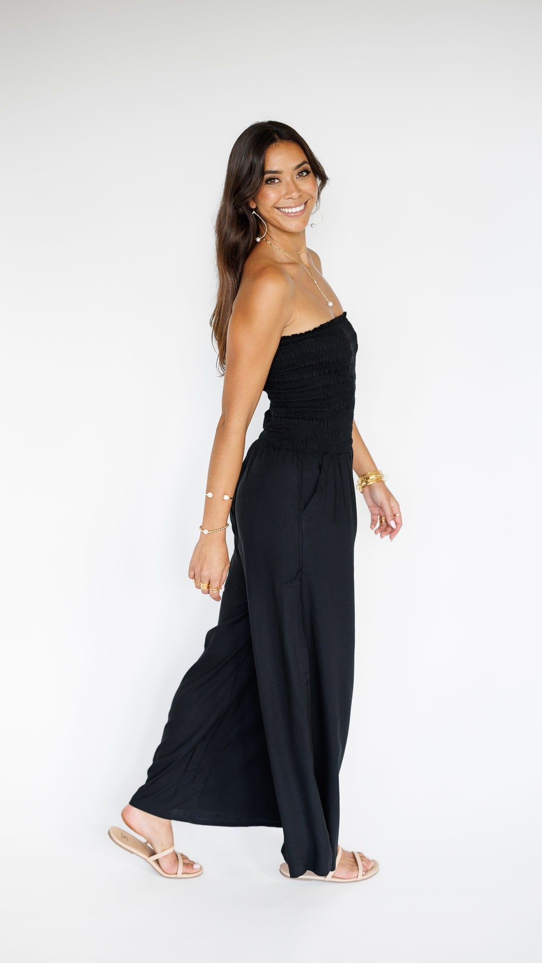 Lawai Jumpsuit / Solid Black Khush Clothing