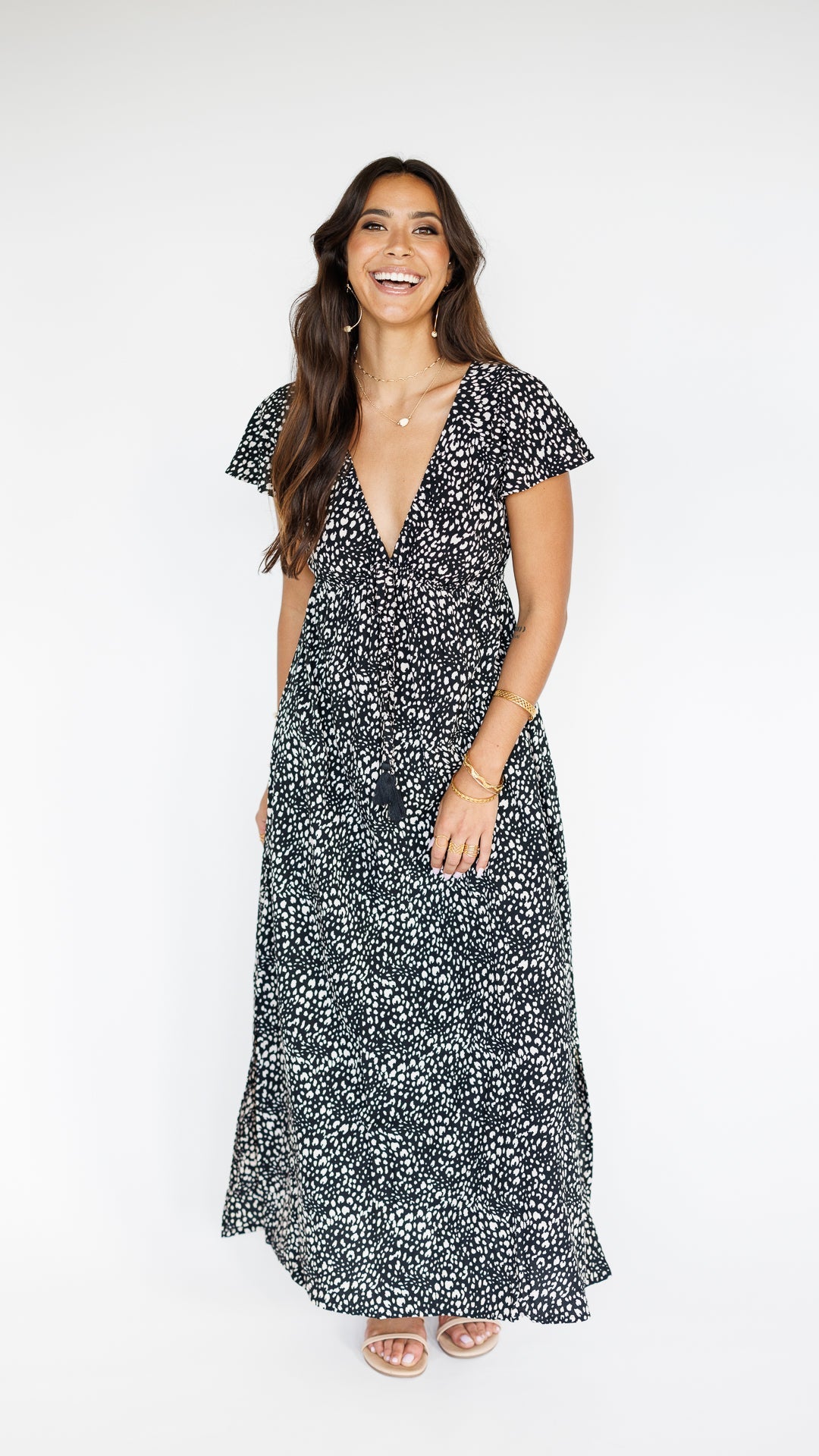 Leilani Dress / Speckled Black Khush Clothing