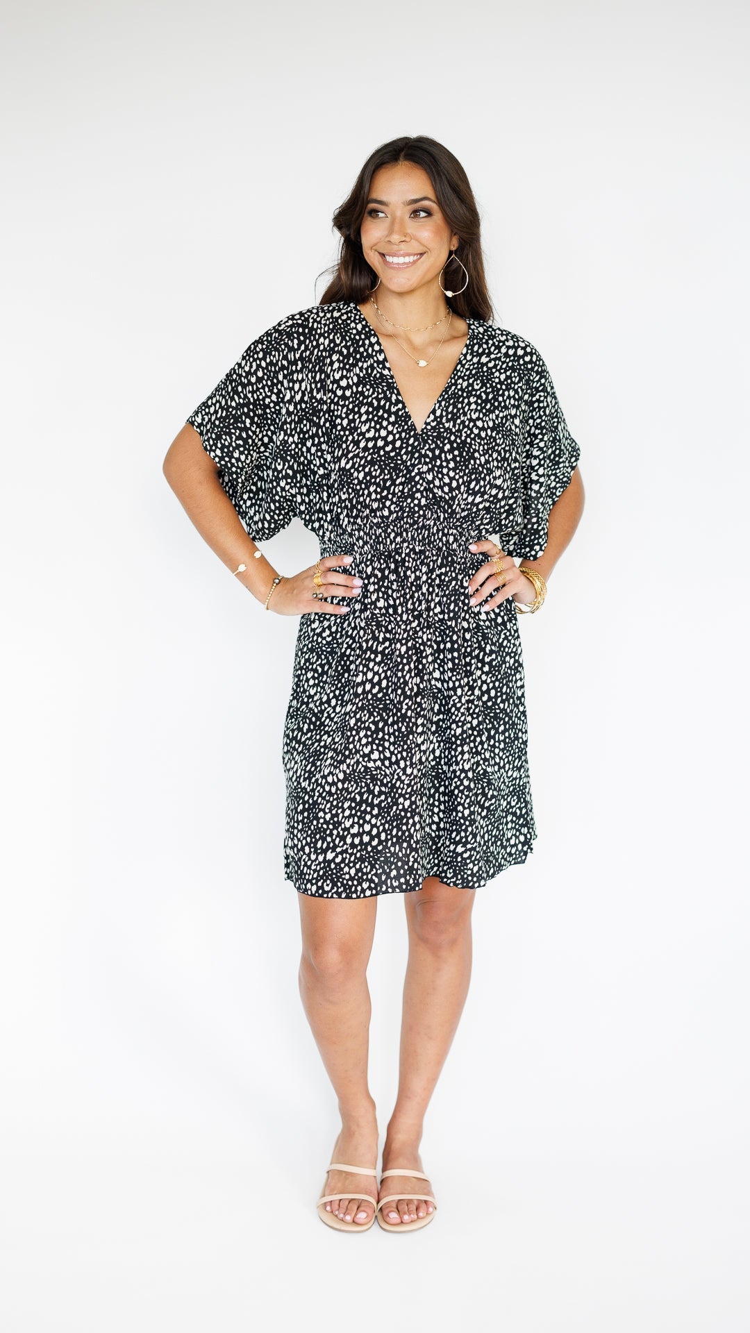 Flynn Dress / Speckled Black Khush Clothing