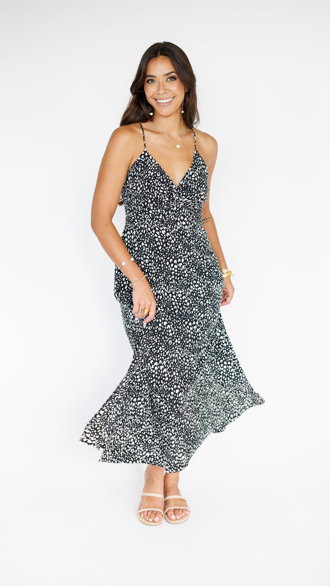 Lorena Dress / Speckled Black Khush Clothing
