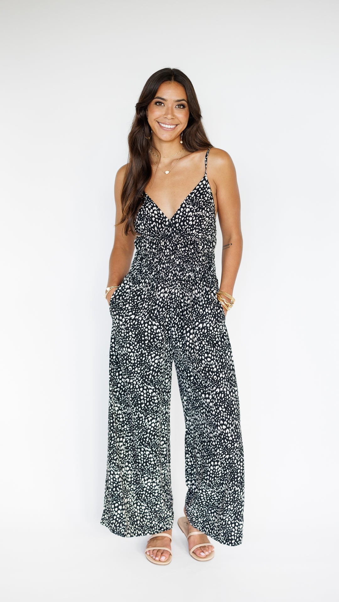 Opal Jumpsuit / Speckled Black Khush Clothing