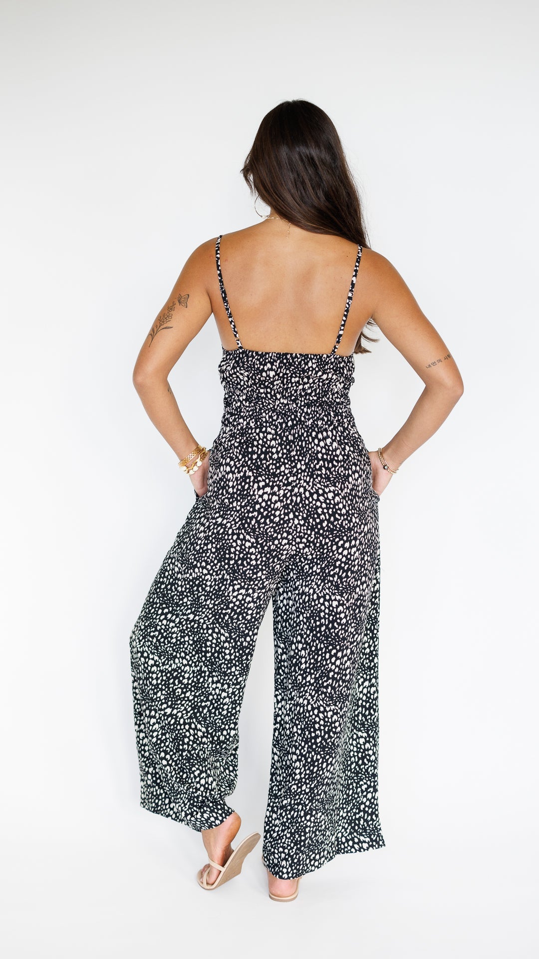 Opal Jumpsuit / Speckled Black Khush Clothing