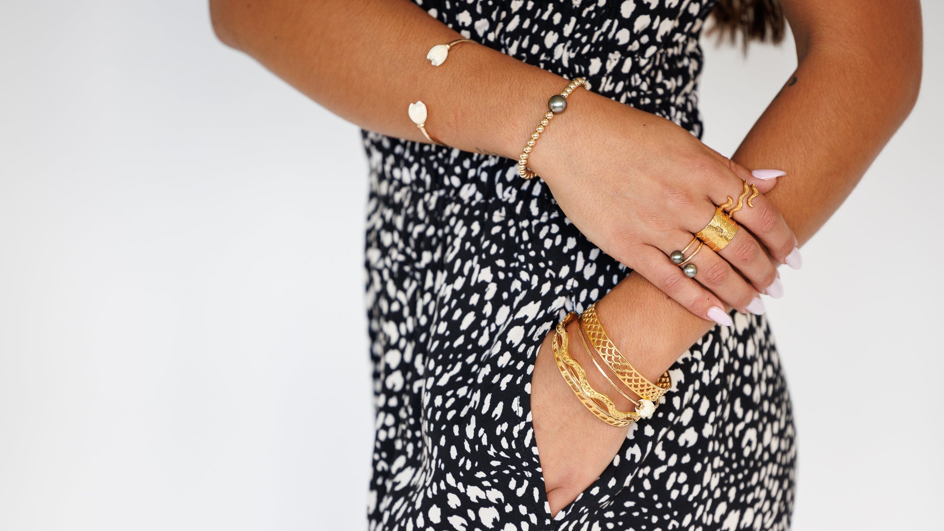 Opal Jumpsuit / Speckled Black Khush Clothing