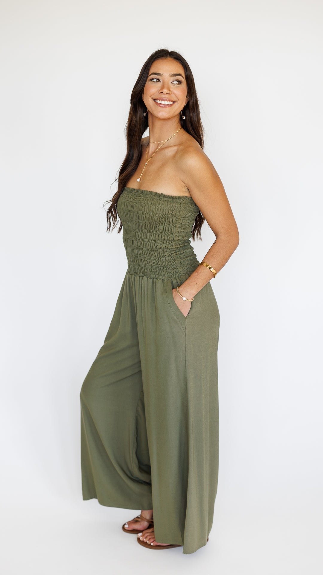 Lawai Jumpsuit / Olive Khush Clothing