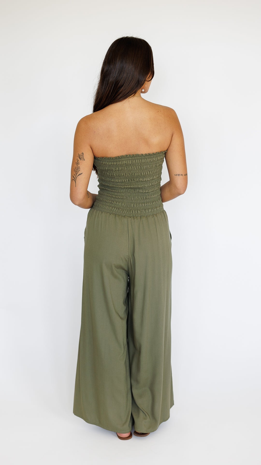 Lawai Jumpsuit / Olive Khush Clothing
