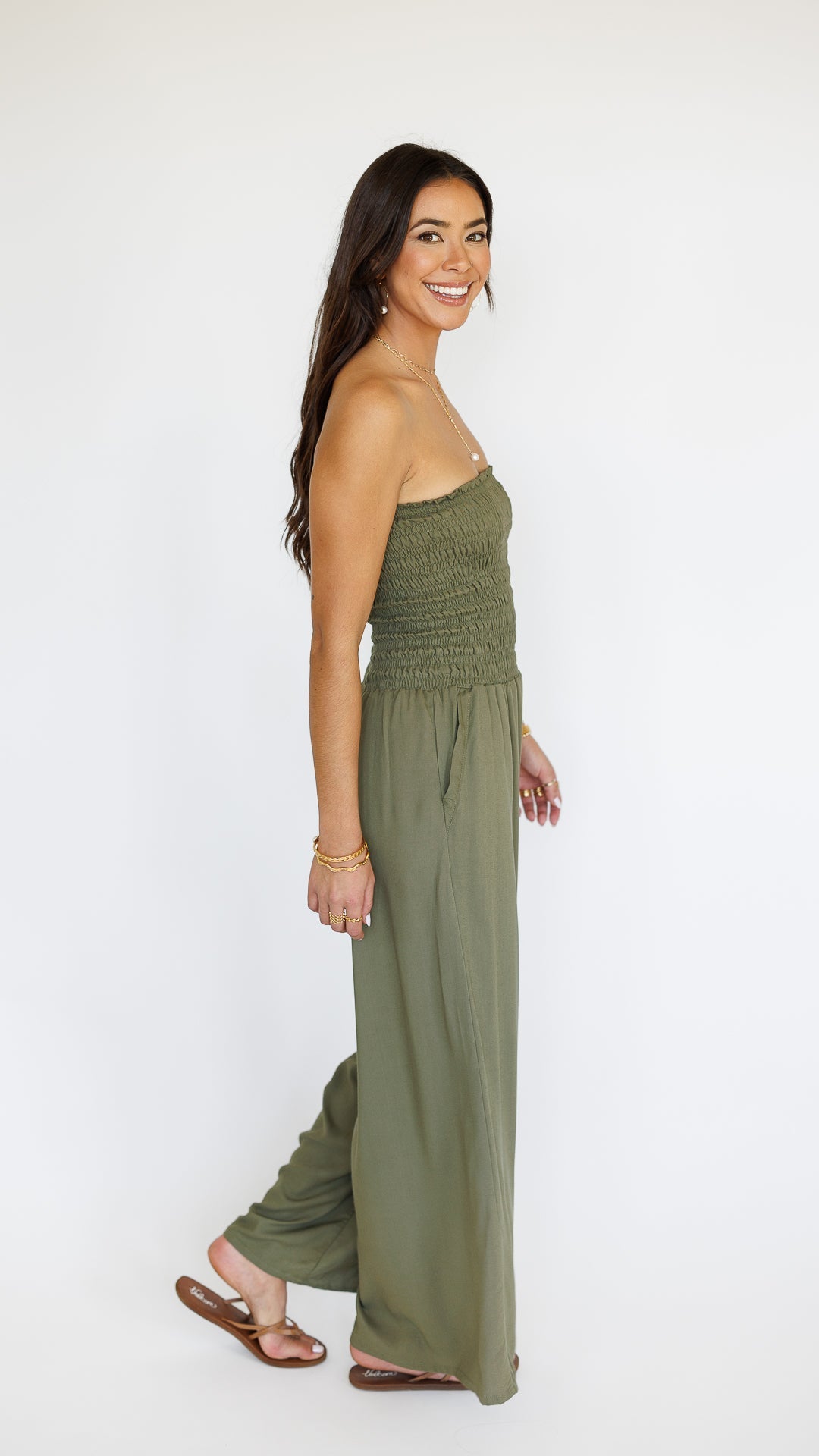 Lawai Jumpsuit / Olive Khush Clothing