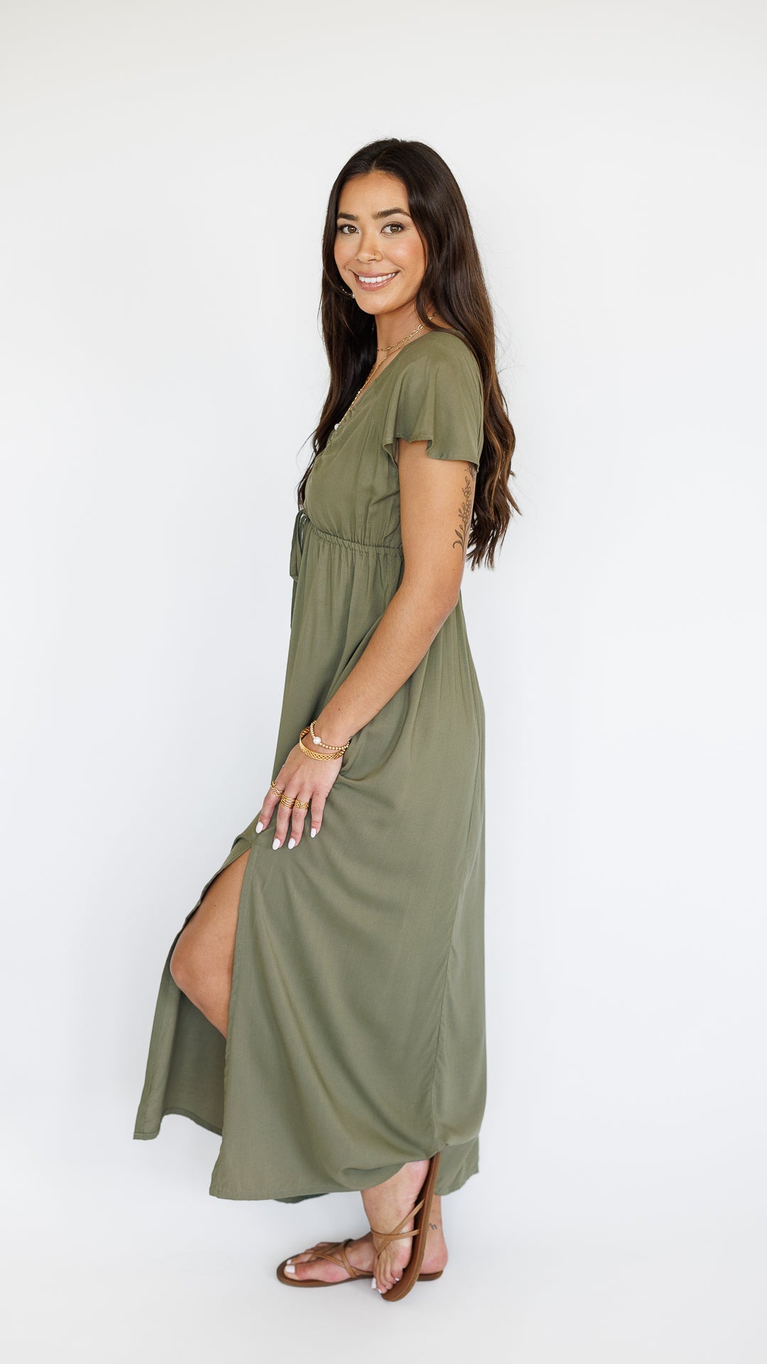 Leilani Dress / Olive Khush Clothing