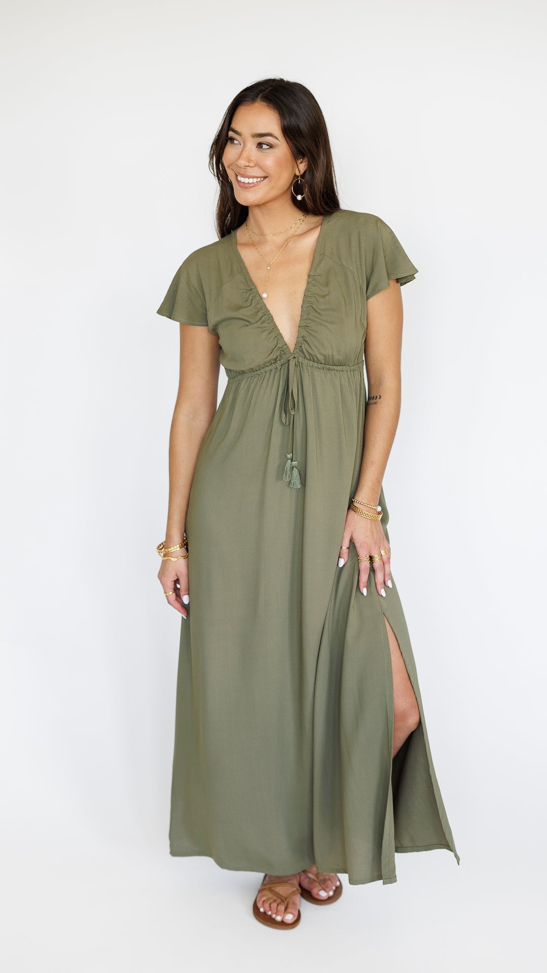 Leilani Dress / Olive Khush Clothing