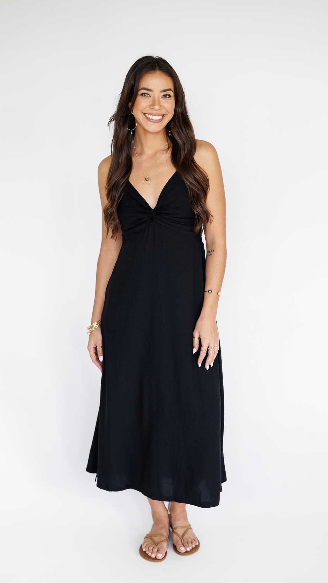 Lorena Dress / Solid Black Khush Clothing