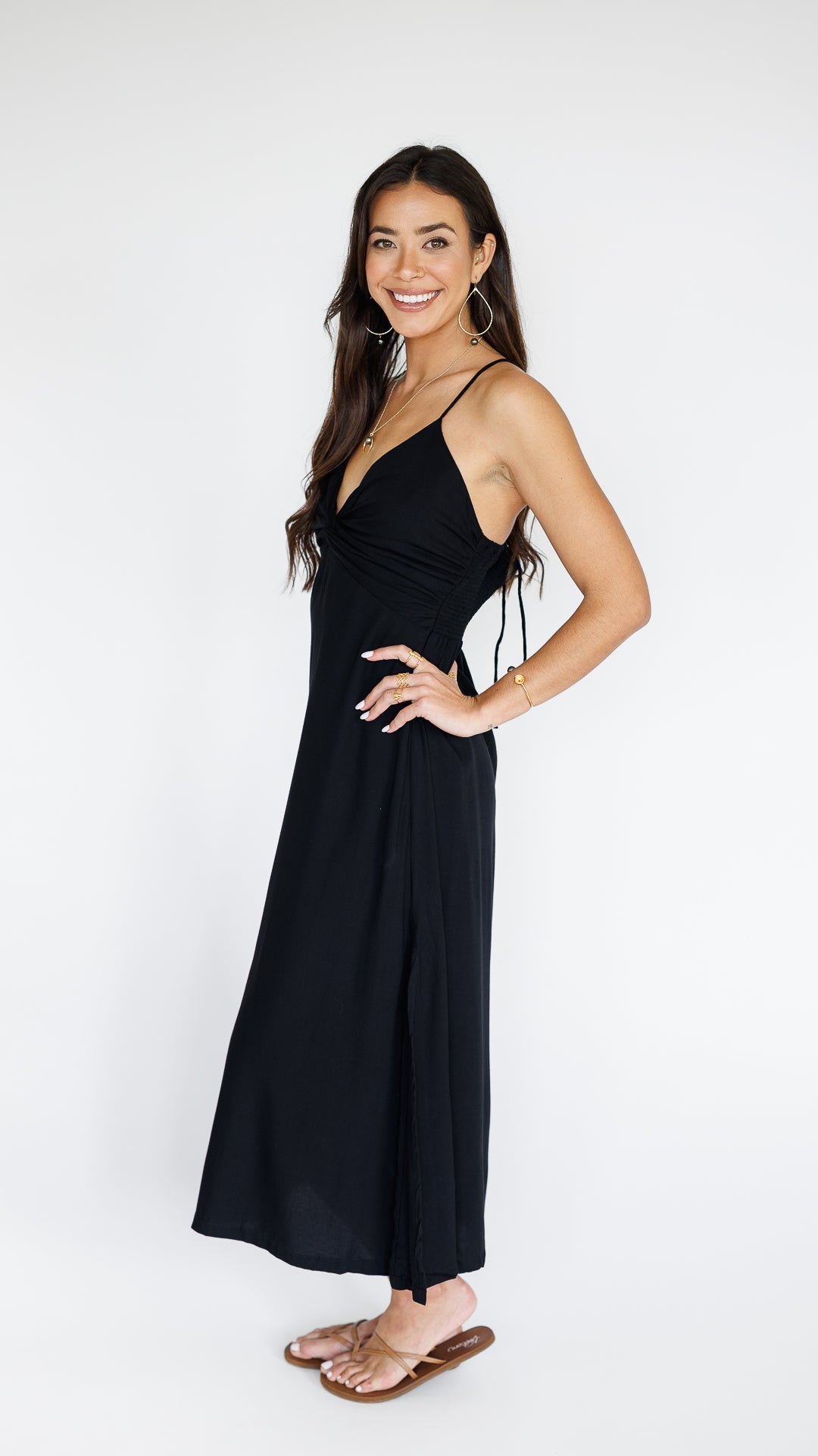 Lorena Dress / Solid Black Khush Clothing