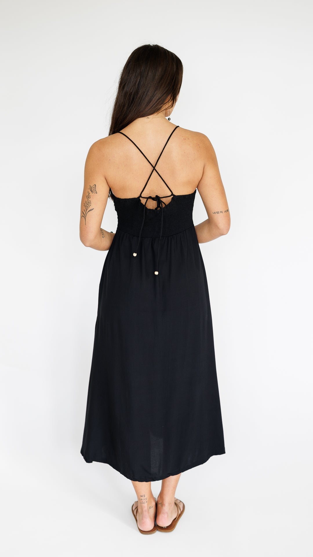 Lorena Dress / Solid Black Khush Clothing