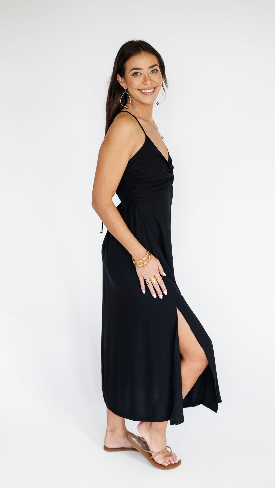 Lorena Dress / Solid Black Khush Clothing