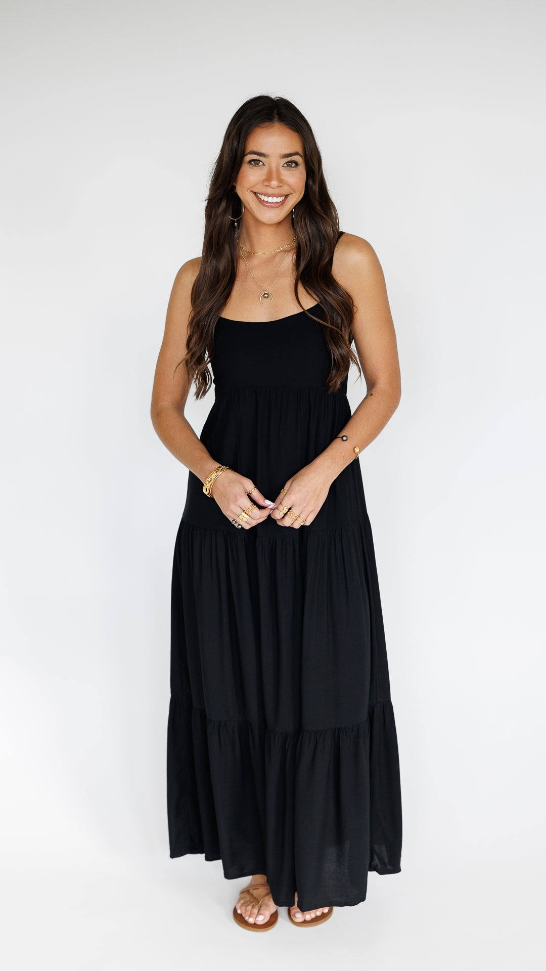 black solid maxi dress Heiva Dress / Solid Black