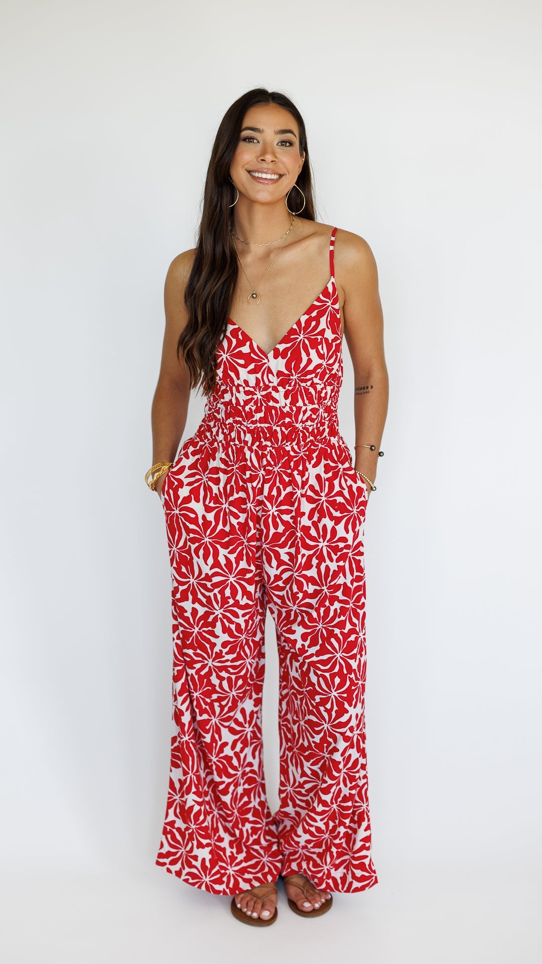 Opal Jumpsuit / Aloha Red Khush Clothing