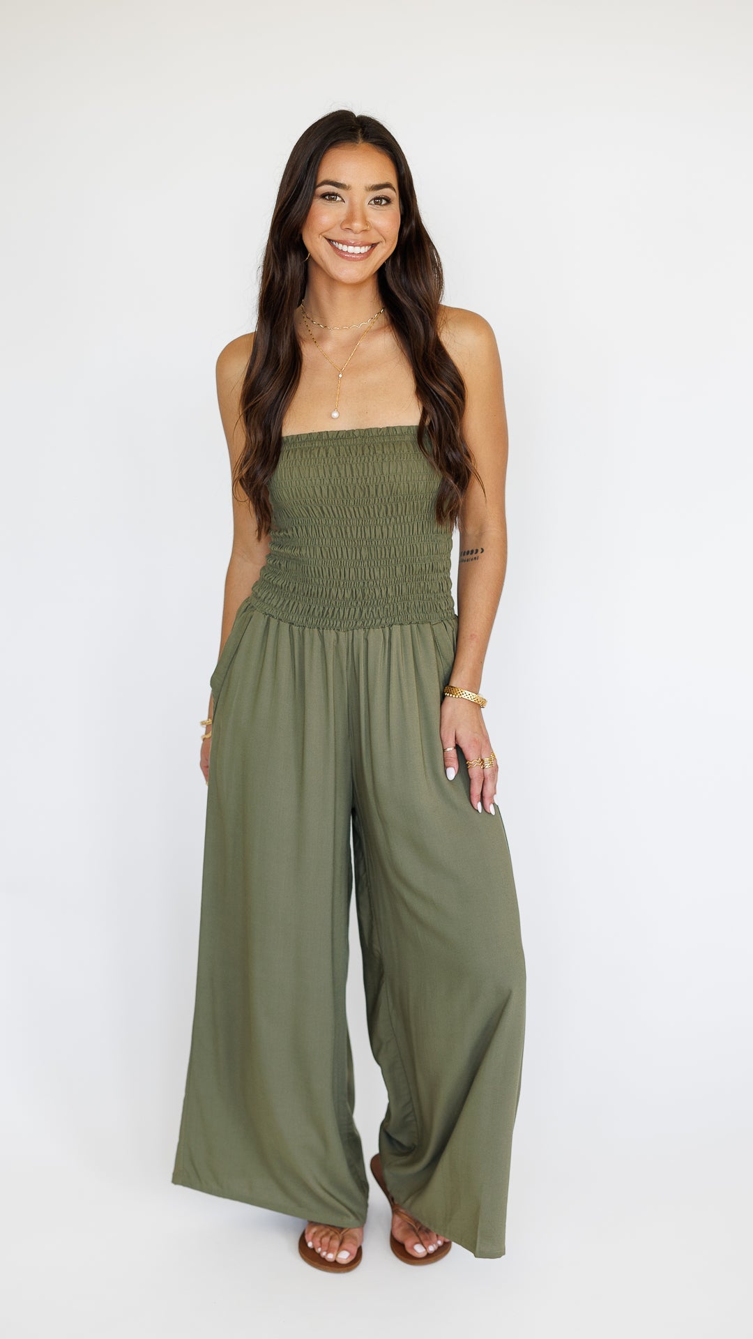 dress pants jumpsuit Lawai Jumpsuit / Olive