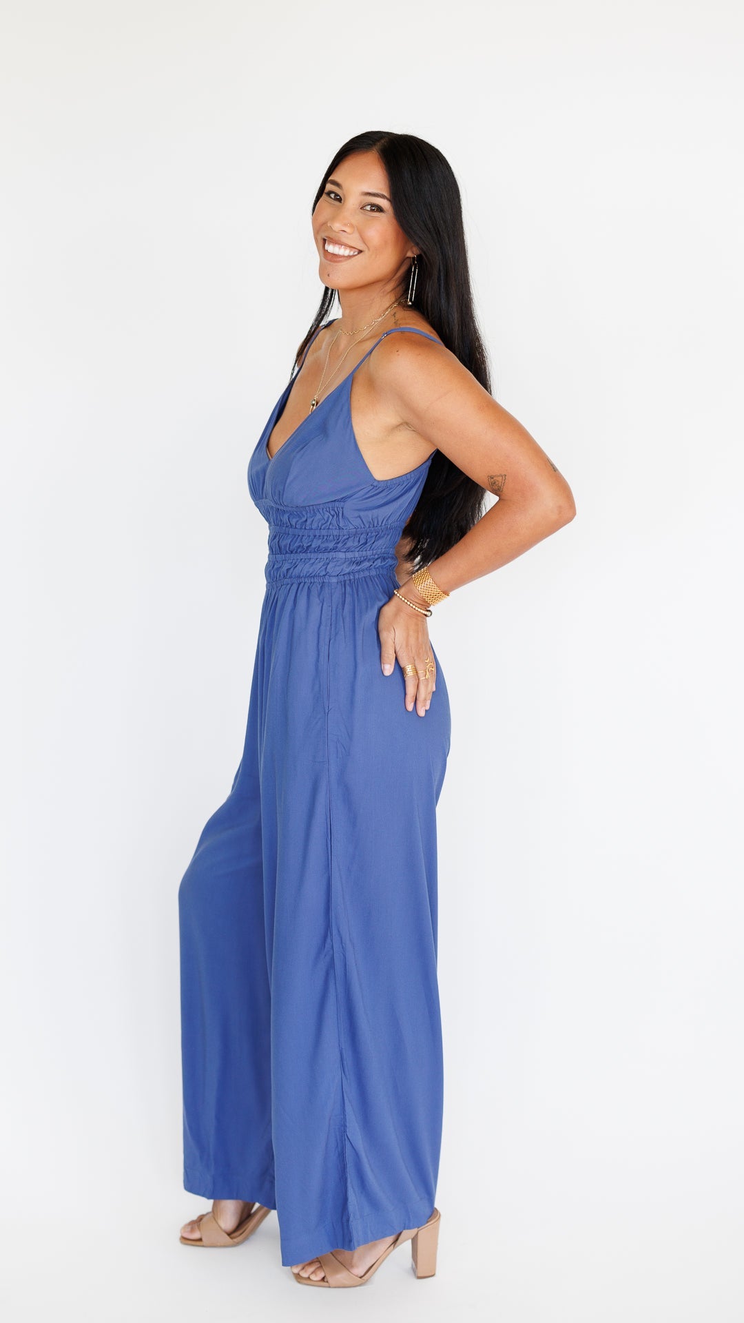Opal Jumpsuit / Steel Blue Khush Clothing